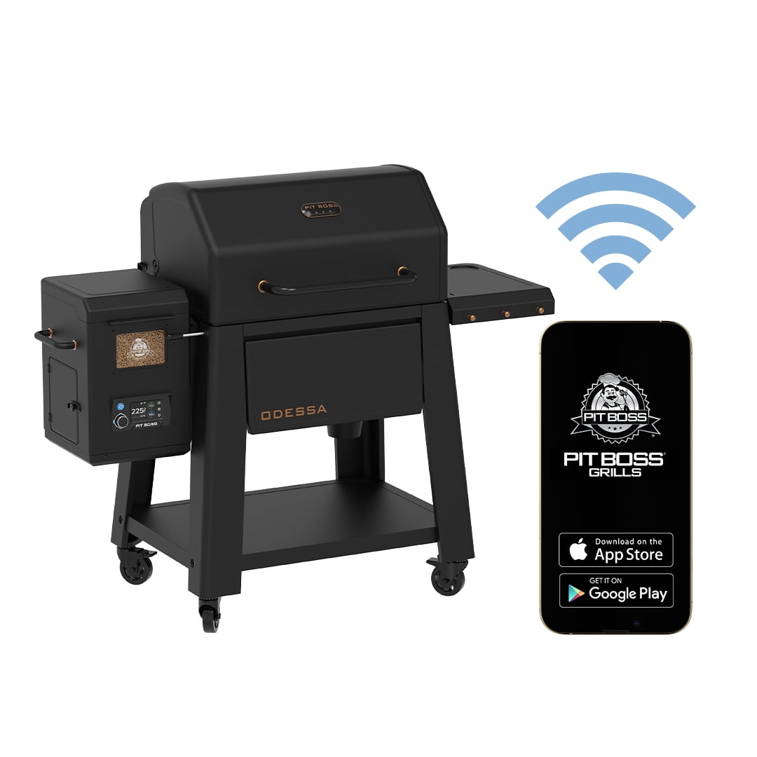 Pit Boss Onyx Series Odessa Wood Fired Pellet Grill with Wi-Fi and Bluetooth (Black, 1323 sq in) 0n6lp