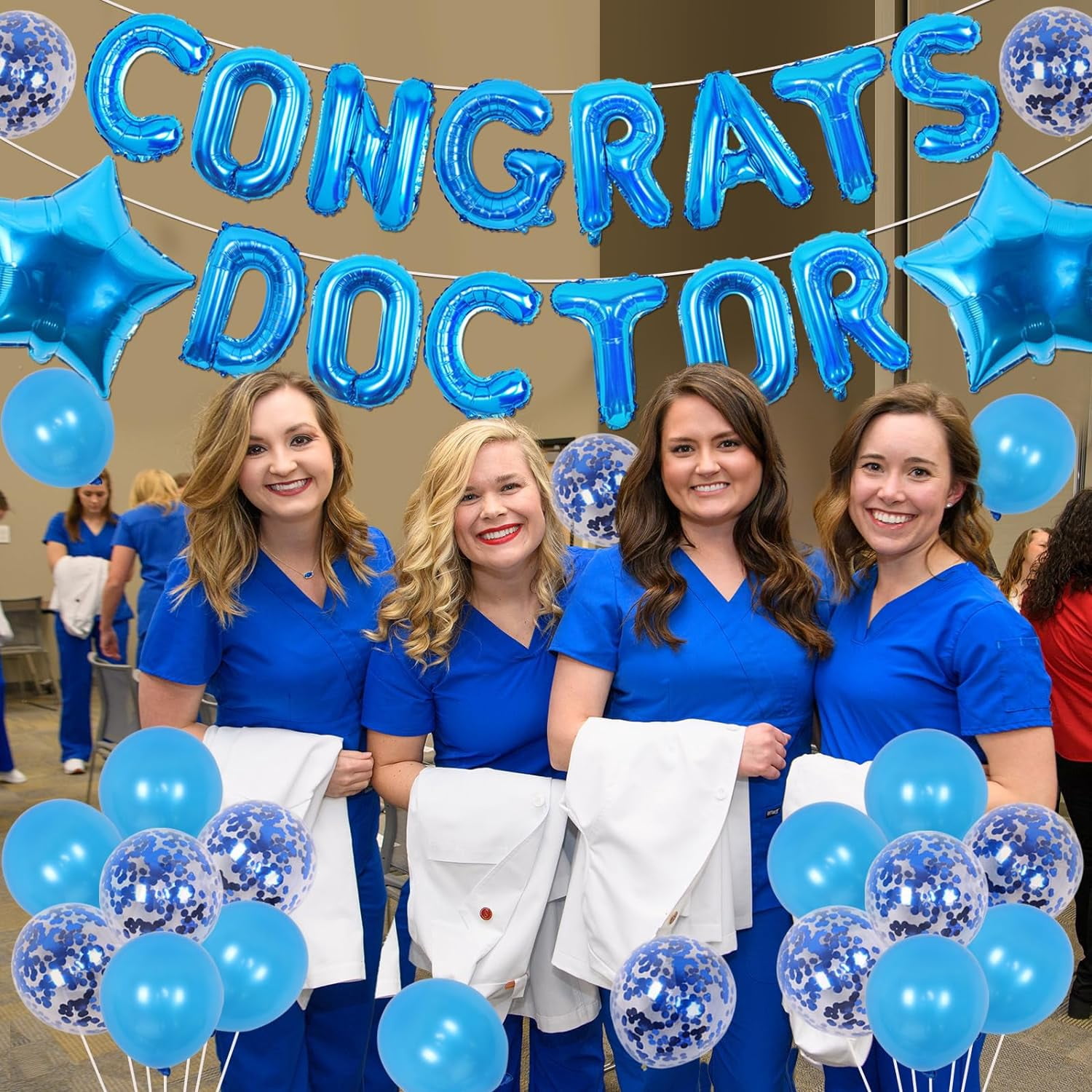 Cheereveal Medical School Graduation Party Decorations Set (Blue, 17-Piece Set) 09lmt