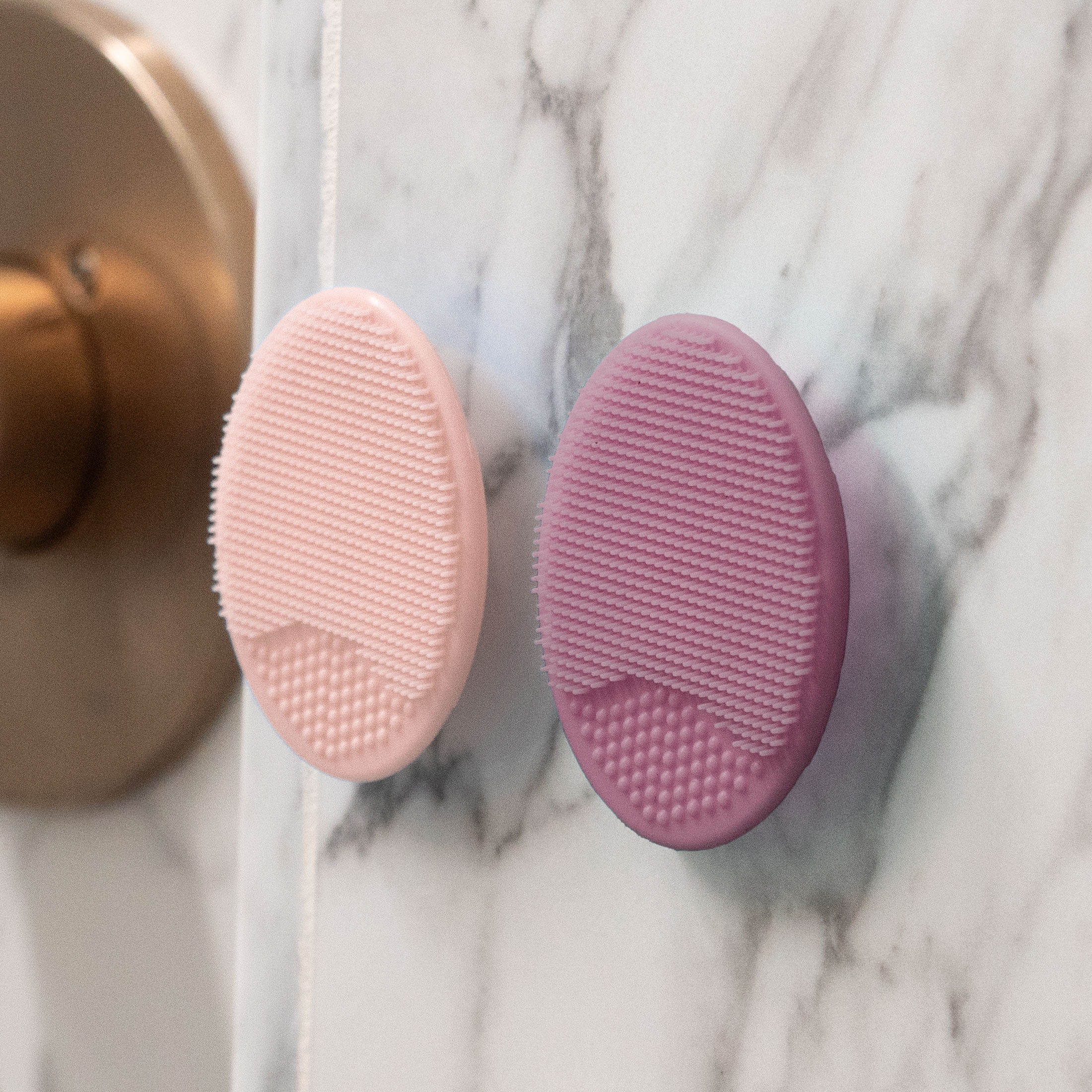 S&T INC. Lil' Scrubbies Facial Cleaning Pads, Silicone Exfoliating Face Scrubber (2 Count, 2 in x 2.5 in) ltehr