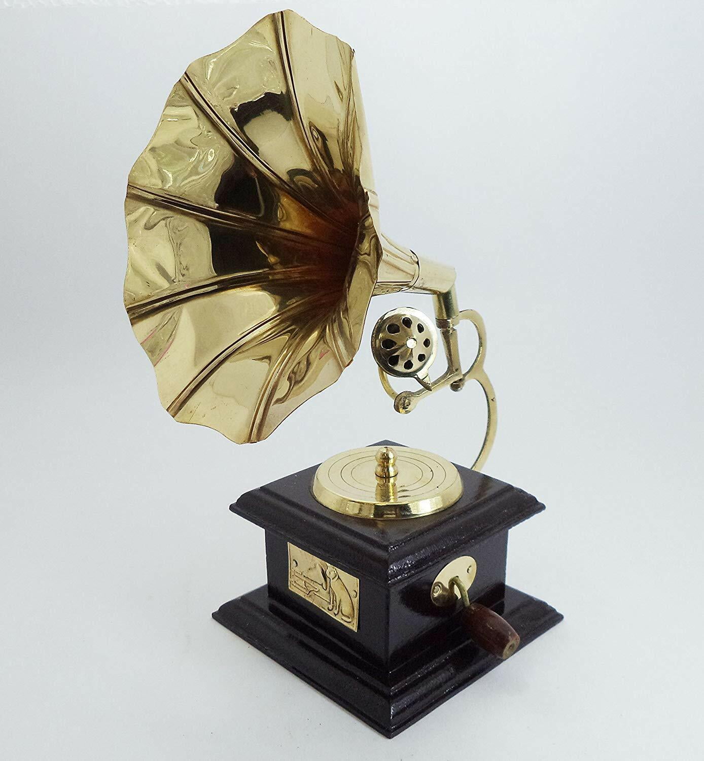 Freshnewlooks Vintage Gramophone Turntable Decorative Phonograph Horn (Brown, 4 x 4 x 9 in) 1rnhu