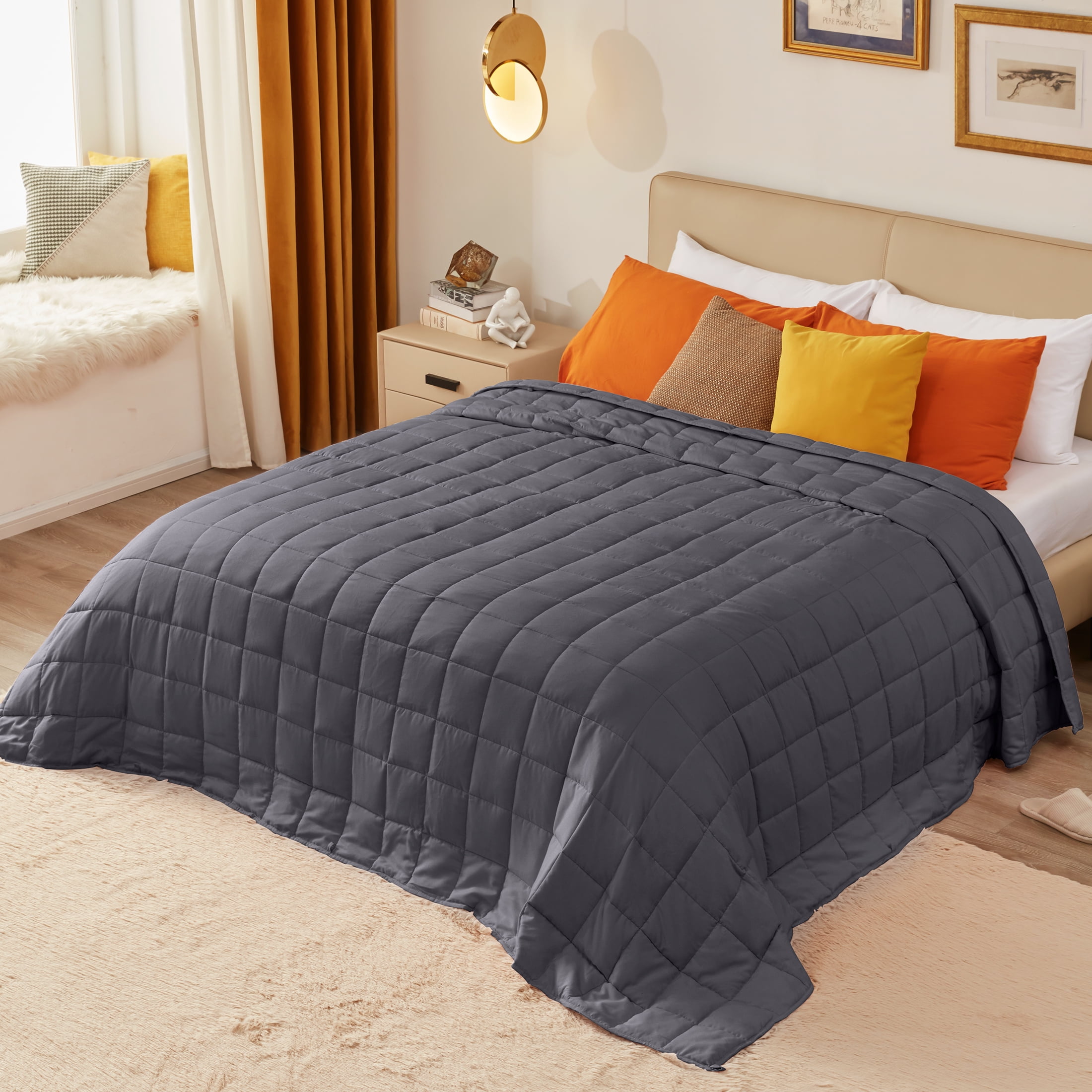 Teler Weighted Blanket for Adults, Cooling Breathable Heavy Blanket for Sleep and Relaxation (Grey, 20 lb, 60 in x 80 in) k9hvh