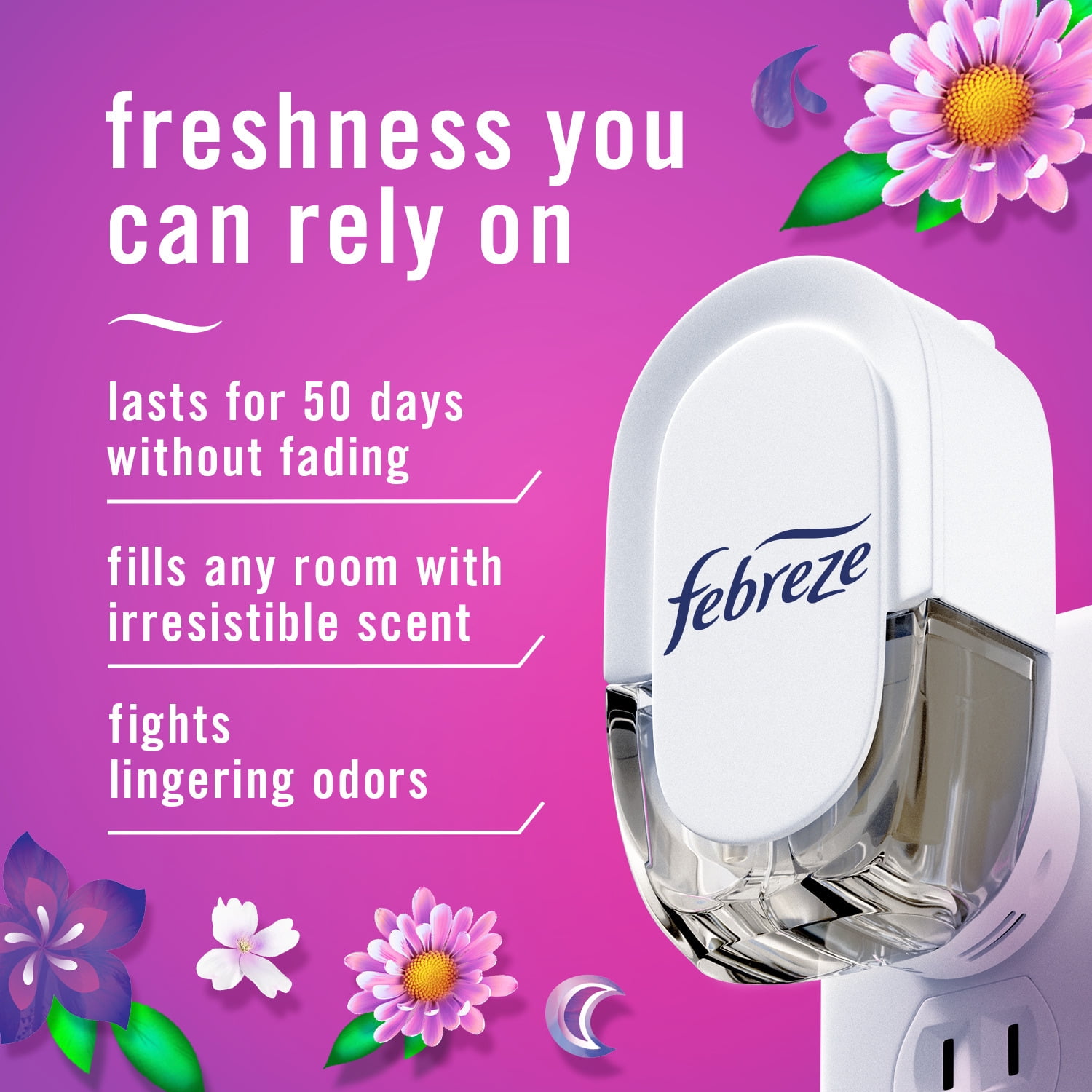 Febreze Fade Defy Plug In Air Freshener Refill, Odor-Fighting Scented Oil, Gain Moonlight Breeze (2 Pack, 0.87 fl oz each) 3gcb7
