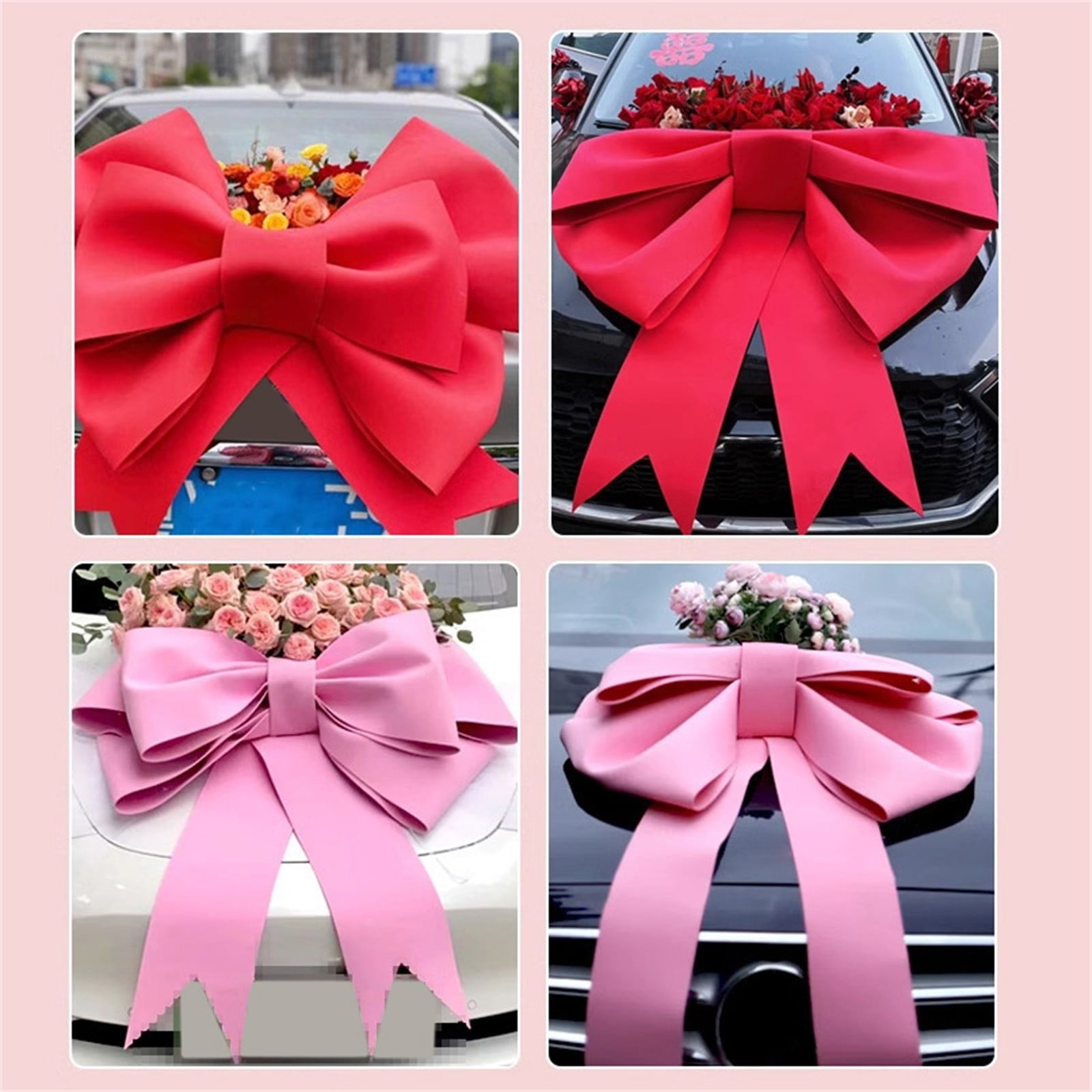 Binkne Giant Decorative Bow for Wedding Car and Holiday Decor (Red, 29.5 in) 6epaj