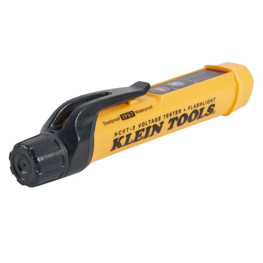Klein Tools NCVT-3 Non-Contact Voltage Tester with Integrated Flashlight (Yellow, 1 Pack) thuk1