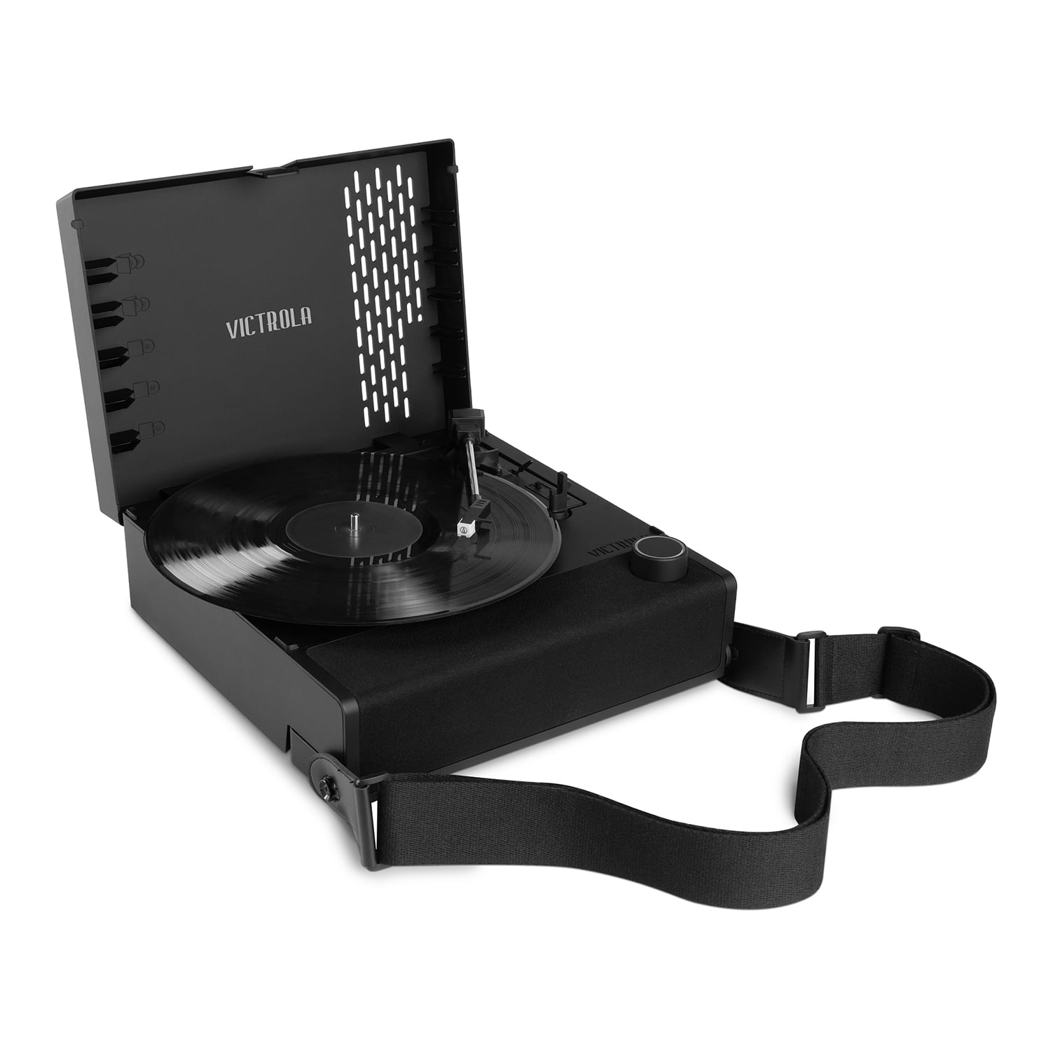 Victrola Revolution GO Portable Record Player with Bluetooth and Rechargeable Battery (Black) 32b0q