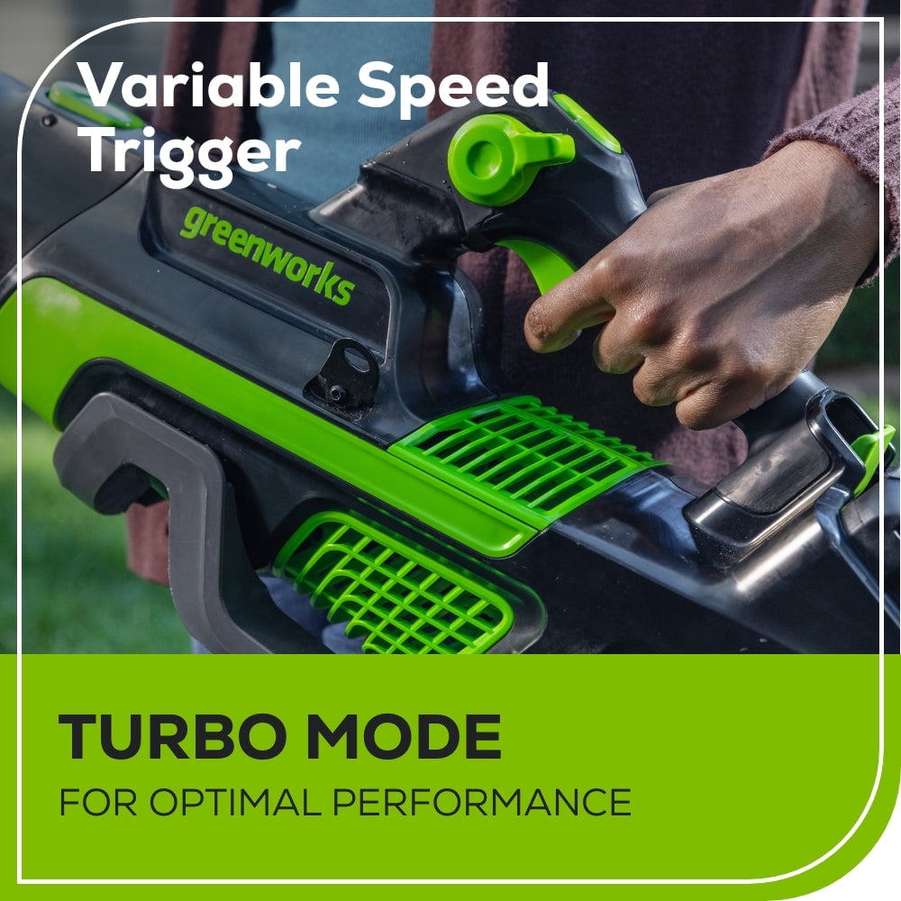 Greenworks 80V Cordless Leaf Blower with 4Ah Battery and Charger (800 CFM, 200 MPH, 10 lb) yc7q7