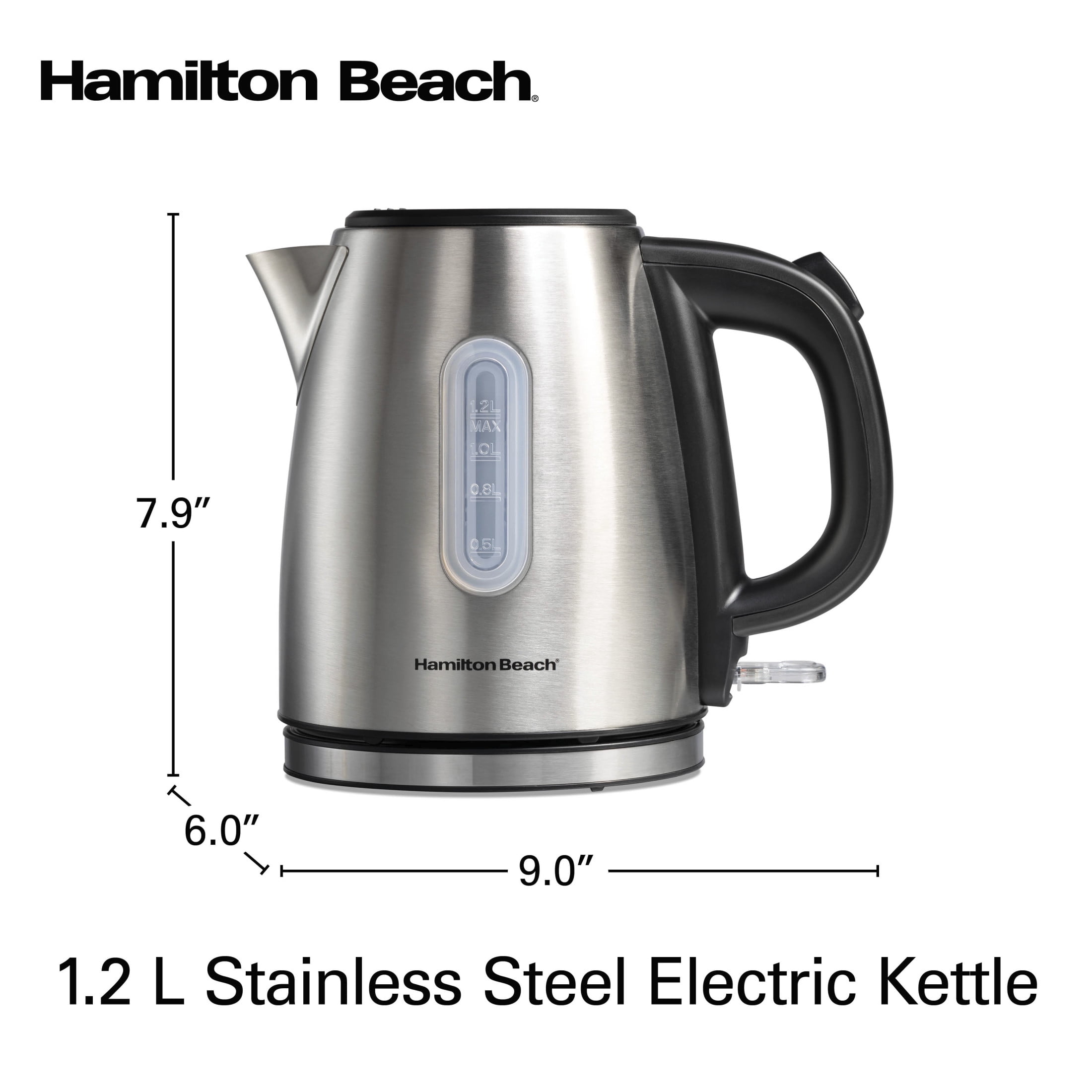 Hamilton Beach Electric Kettle, Stainless Steel Tea and Water Boiler, Ultra-Fast Heating with Auto Shutoff (Silver, 40 fl oz) 585bn