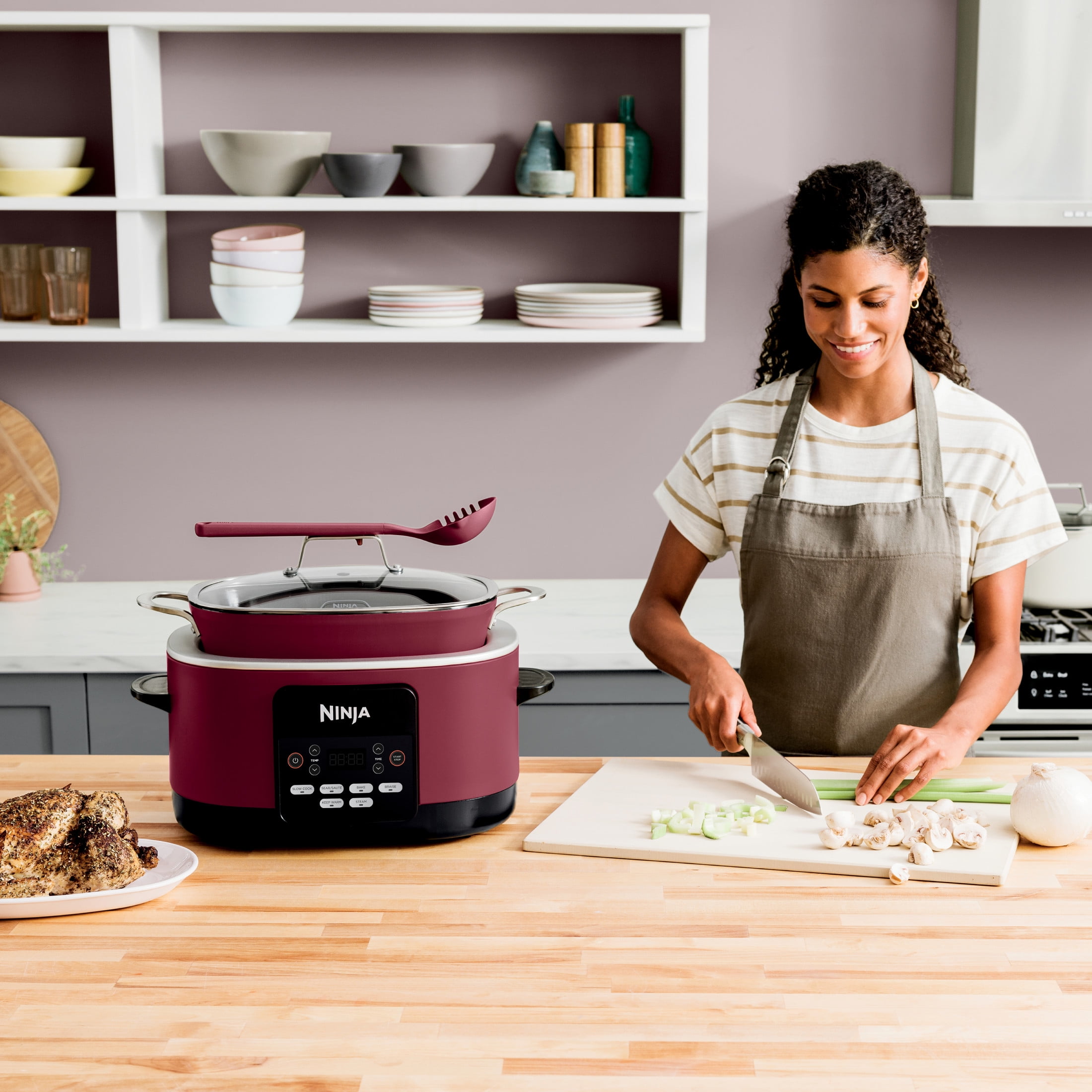 Ninja Foodi Possible 10-in-1 Multi-Cooker with Triple Heat Fusion Technology (Red, 8.5 qt) 0apms