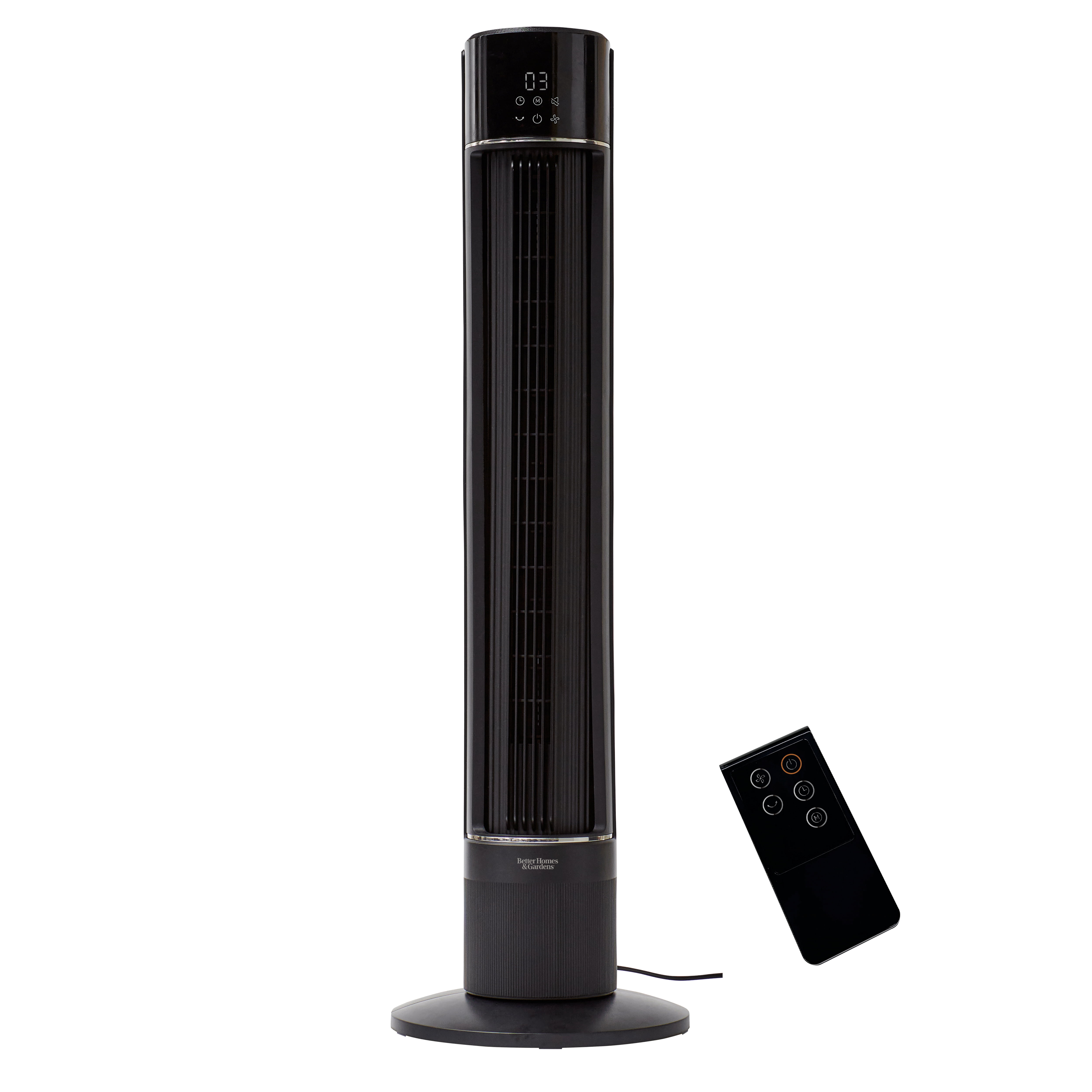 Better Homes & Gardens 40-in Tower Fan with LED Display, Remote Control, and 3-Speed Settings (Black, 40 in) oyq2o