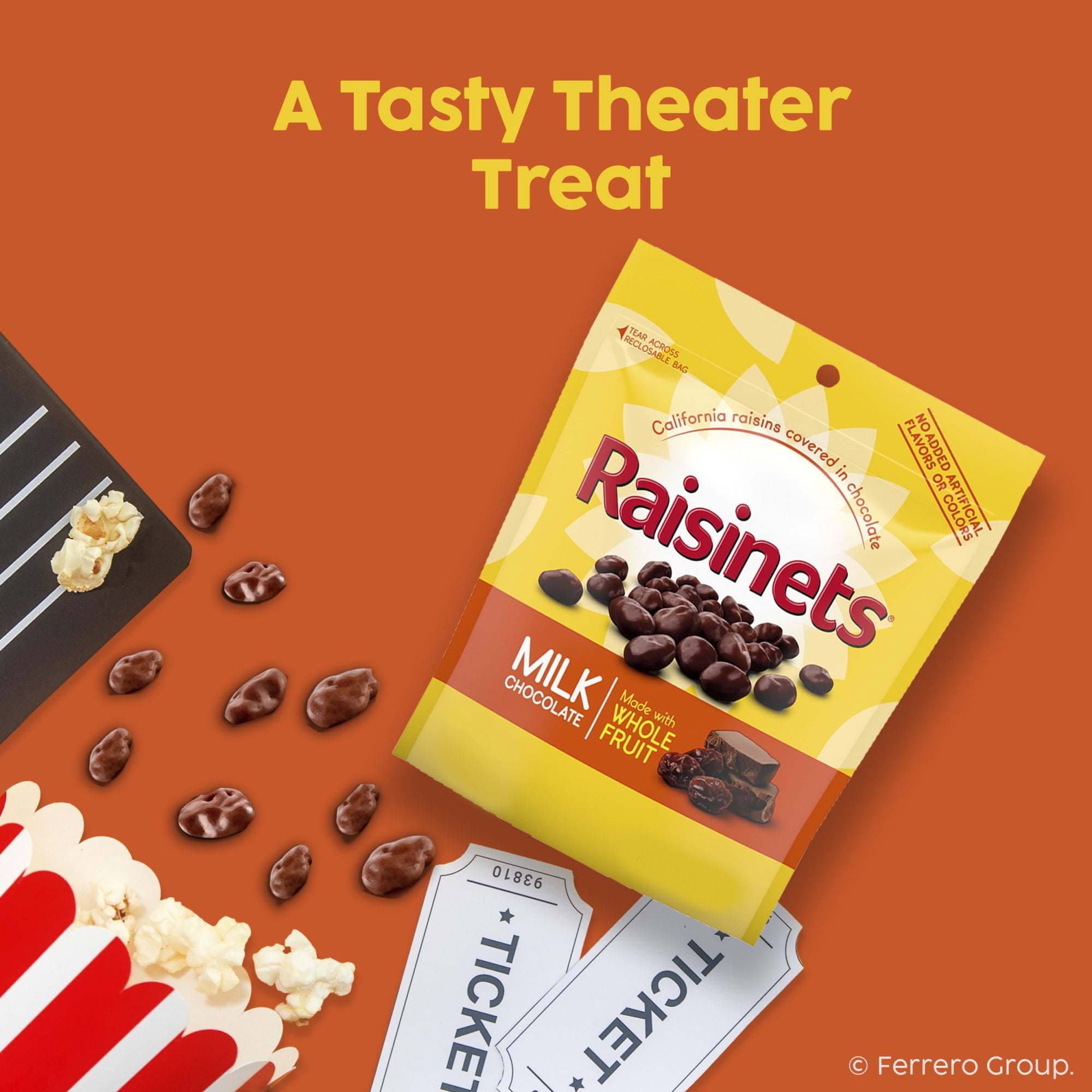 Raisinets Milk Chocolate Covered Raisins, Gluten-Free California Raisin Candy (8.0 oz) xkylh