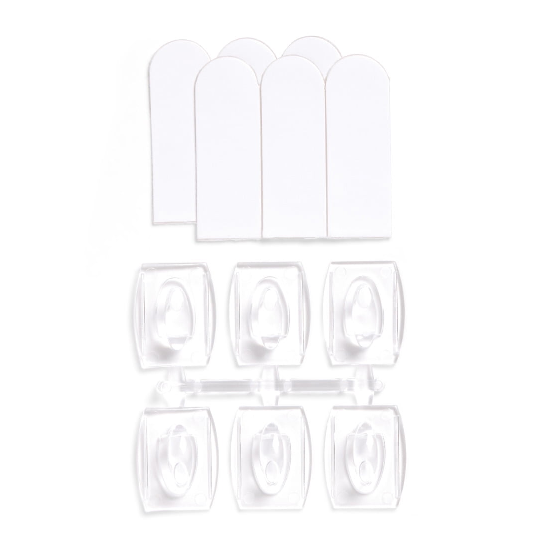 Hyper Tough Mini Removable Self-Adhesive Hooks, Damage-Free Wall Mount for Home Organization (Clear, 18 Pack, 0.5 lb Capacity) wko4u