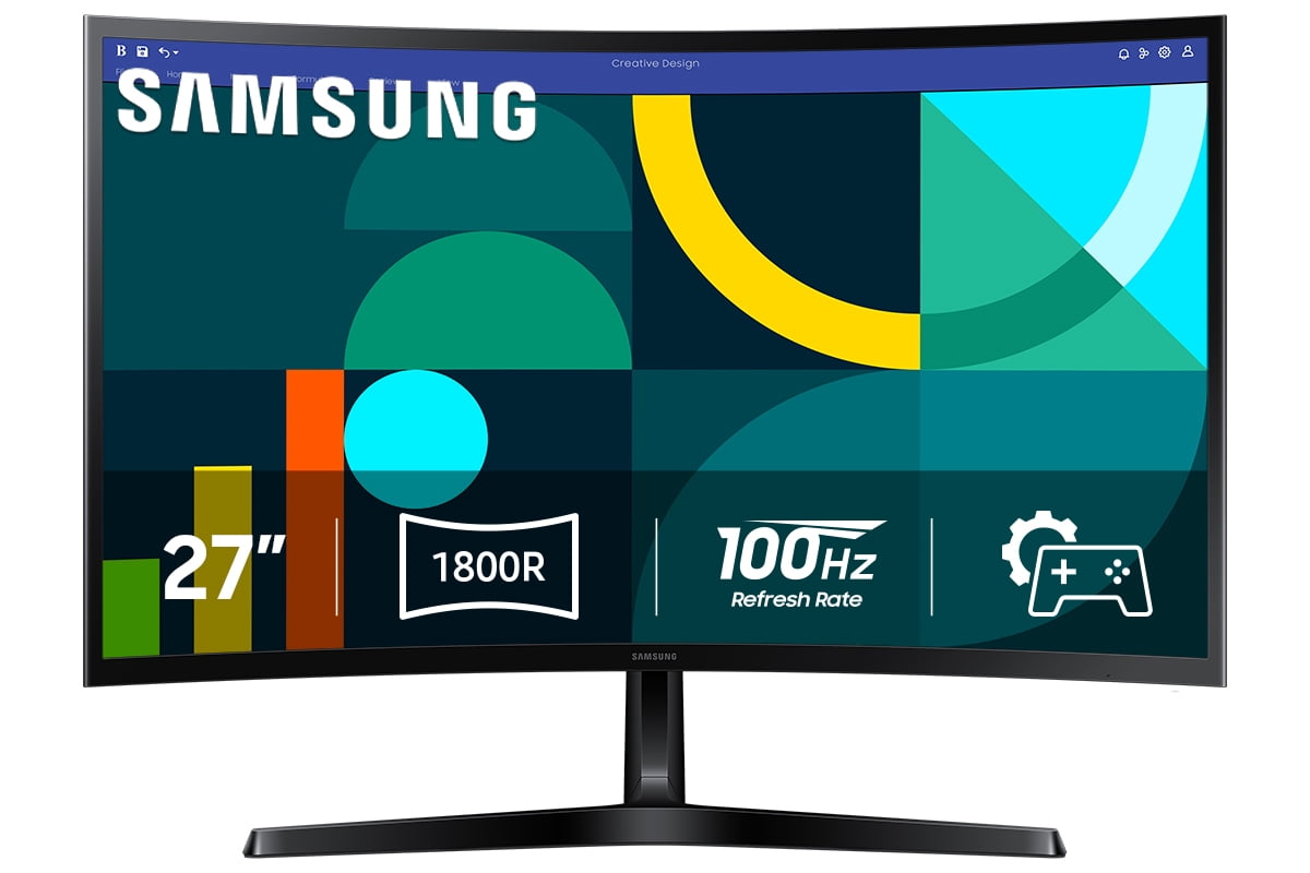Samsung Essential S3 27 in FHD 100Hz Curved Monitor (Black, 27 in) wfzqu
