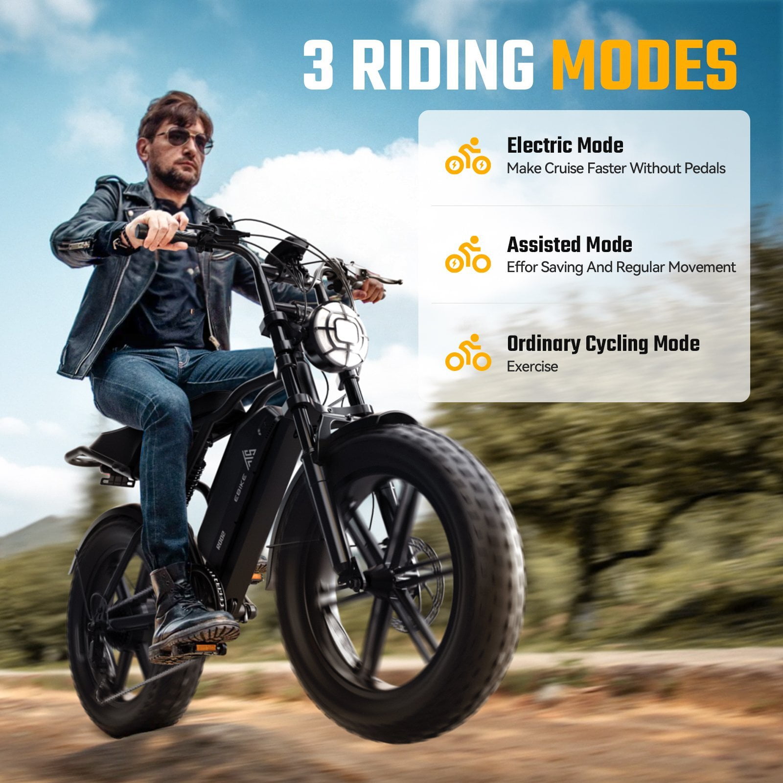 TST Electric Mountain Bike for Adults, 750W Motor, 20 in x 4 in Fat Tires, Dual Suspension, UL2849 Certified (Black, 48V 15Ah) b27yl