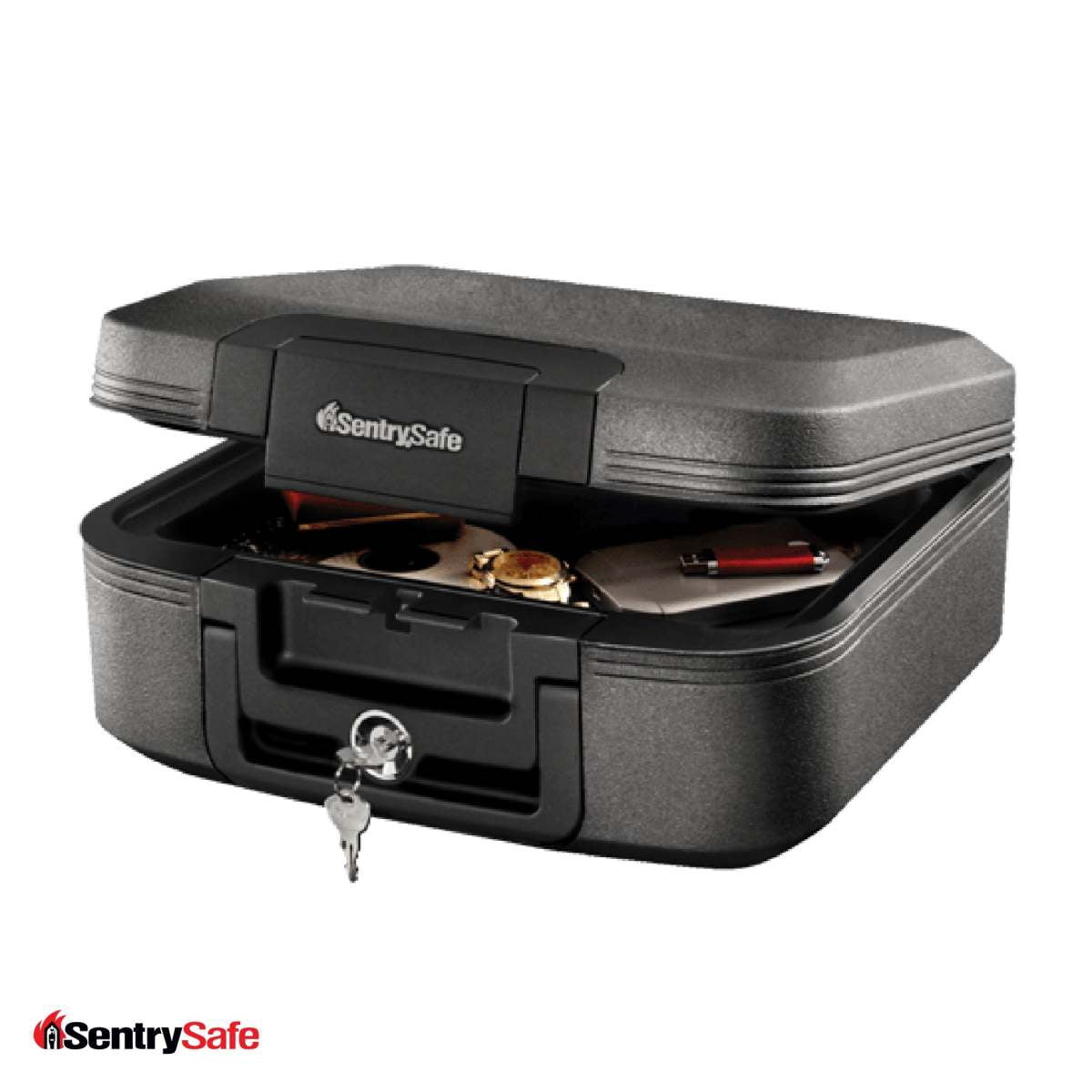 SentrySafe Fireproof and Waterproof Security Chest (12 in x 10 in x 6 in) bu0pm