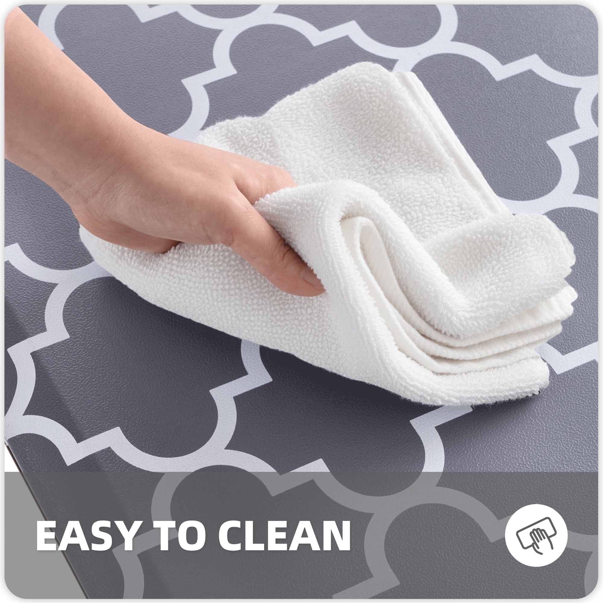 Galmaxs7 Anti-Fatigue Kitchen Mat Non-Slip Waterproof Standing Floor Rug (Gray, 17 in x 28 in) 926ki