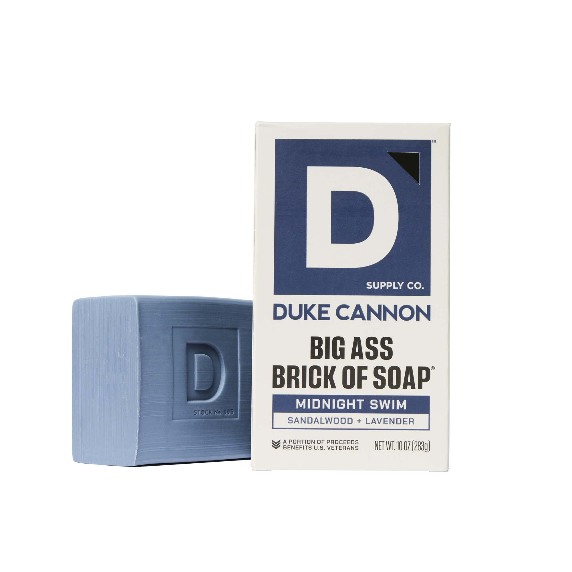 Duke Cannon Big Ass Brick of Soap for Men, Midnight Swim, Long-lasting Triple Milled Bar (10 oz) stpdy