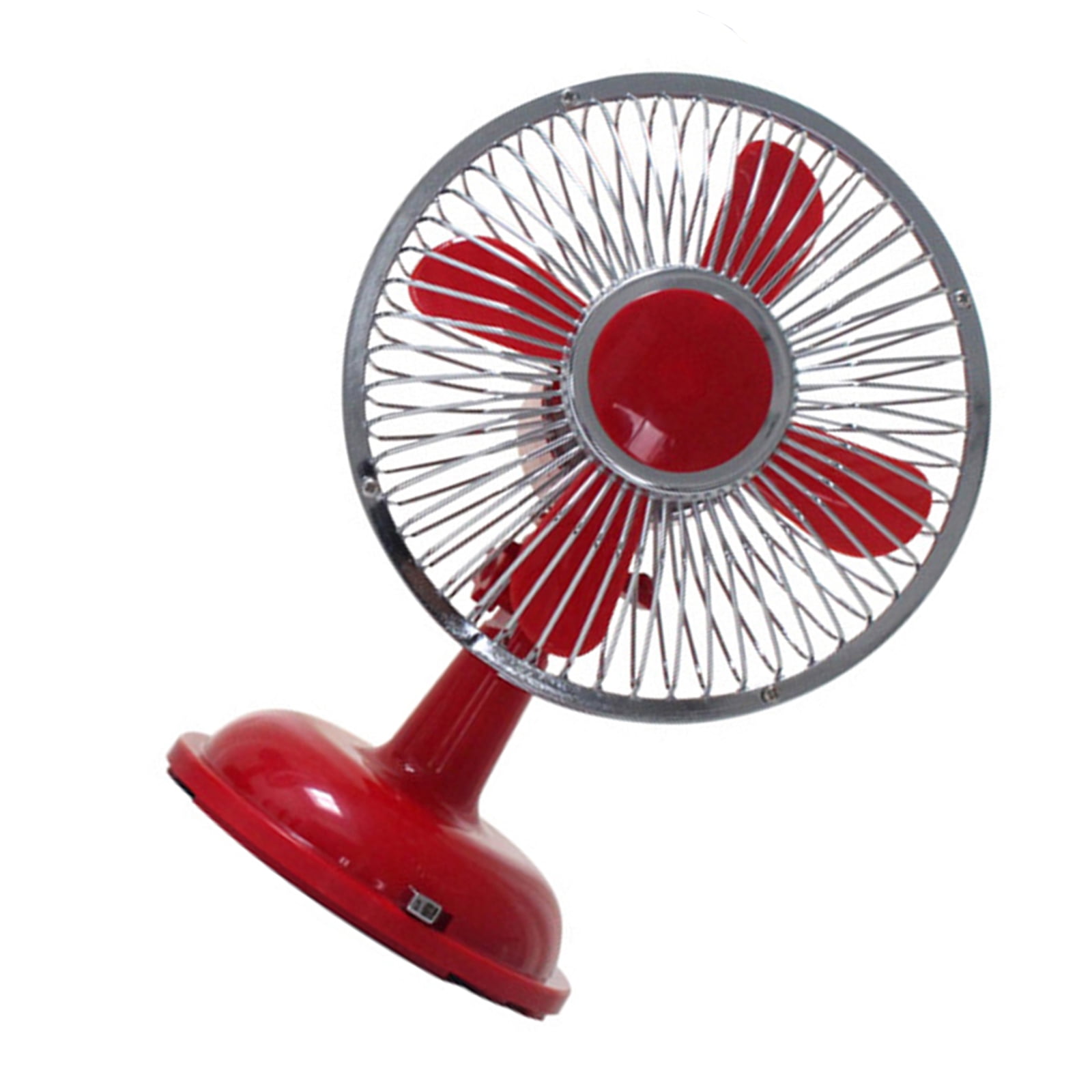 Ysmooiuy Retro Oscillating Desk Fan, 2-Speed Portable Table Fan for Office and Dorm (Red, 5.7 in) mcguy