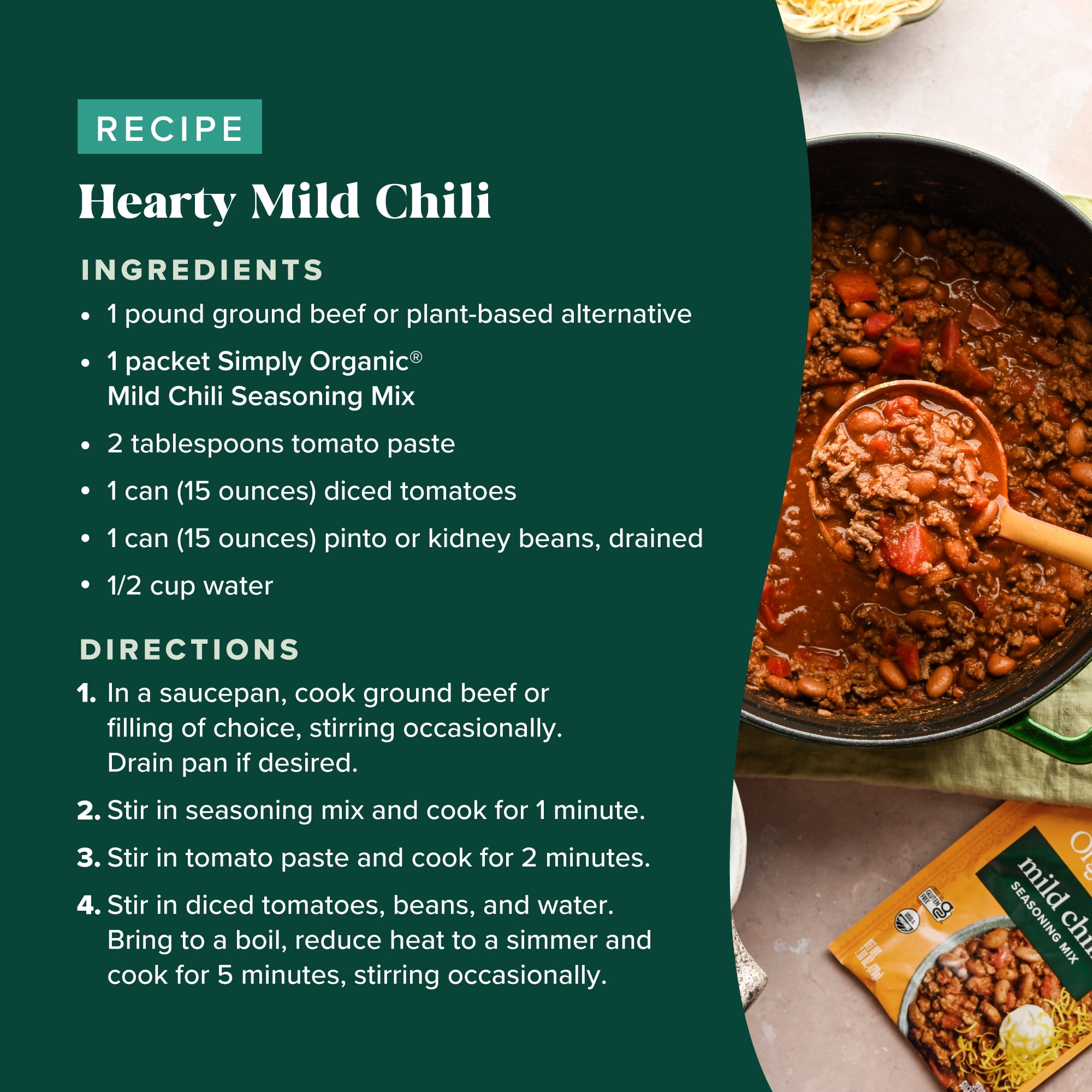 Simply Organic Mild Chili Seasoning Mix, Certified Organic Herb and Spice Blend (1 oz) s6z3k