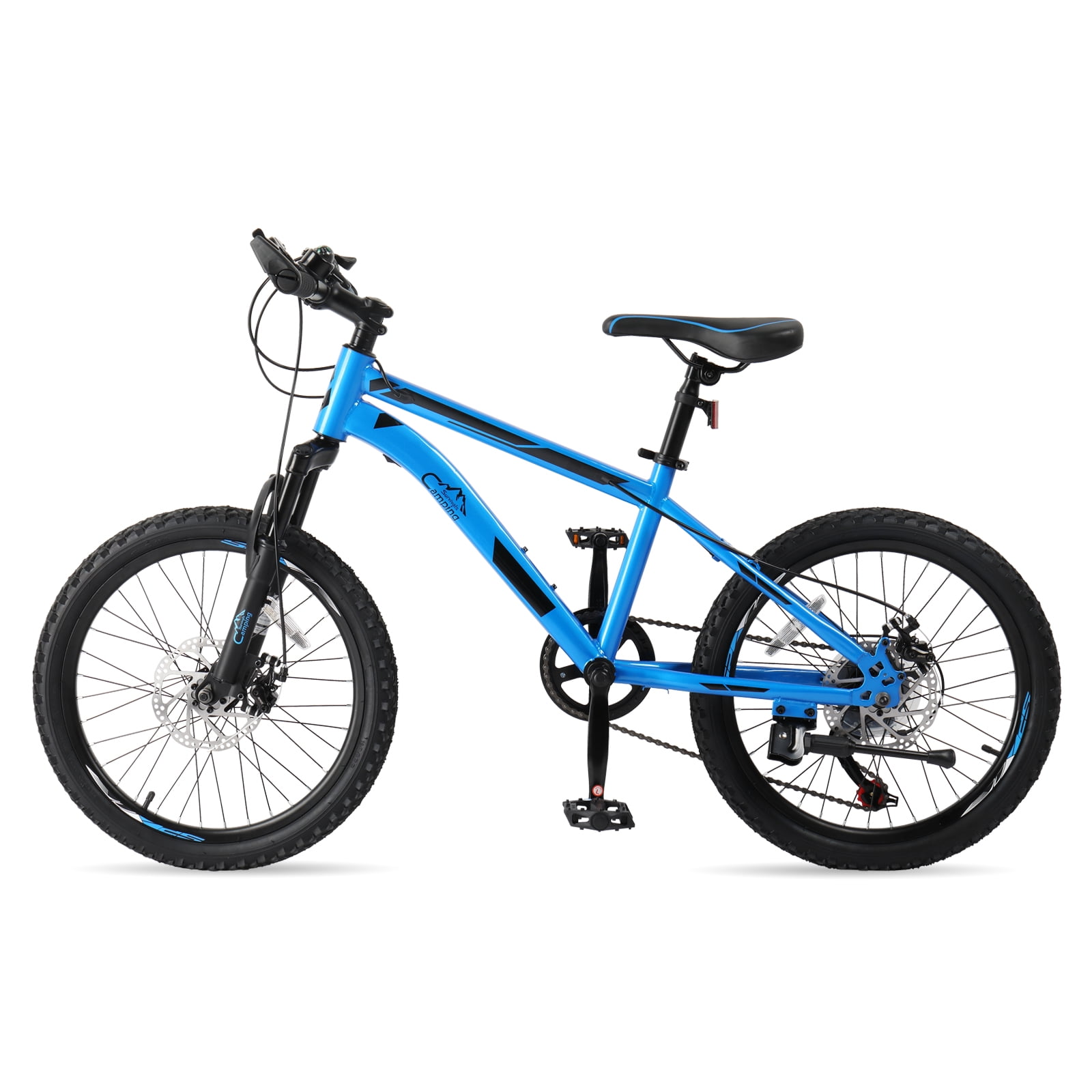 Ktaxon 20 Inch Mountain Bike, 7-Speed Kids Trail Bicycle with Front Suspension and Disc Brakes (Blue, 20 in) jxxix