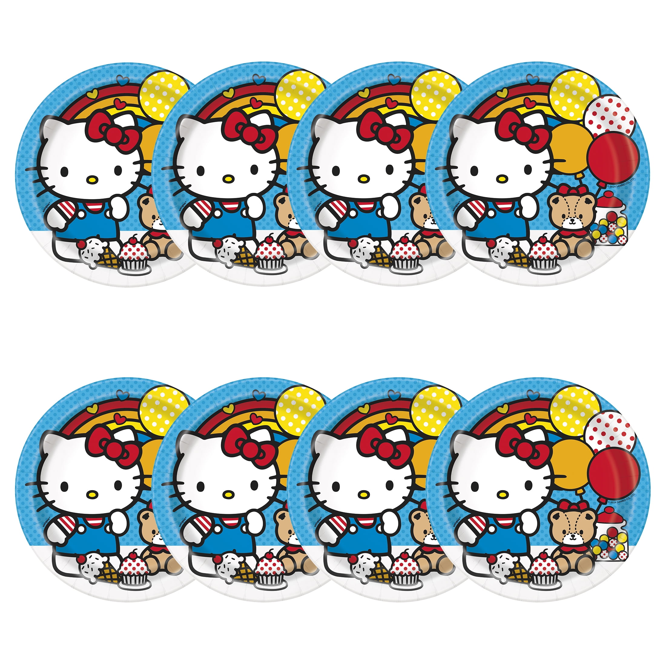 Hello Kitty and Friends Round Dessert Plates (7 in, 8 ct) 9f69p
