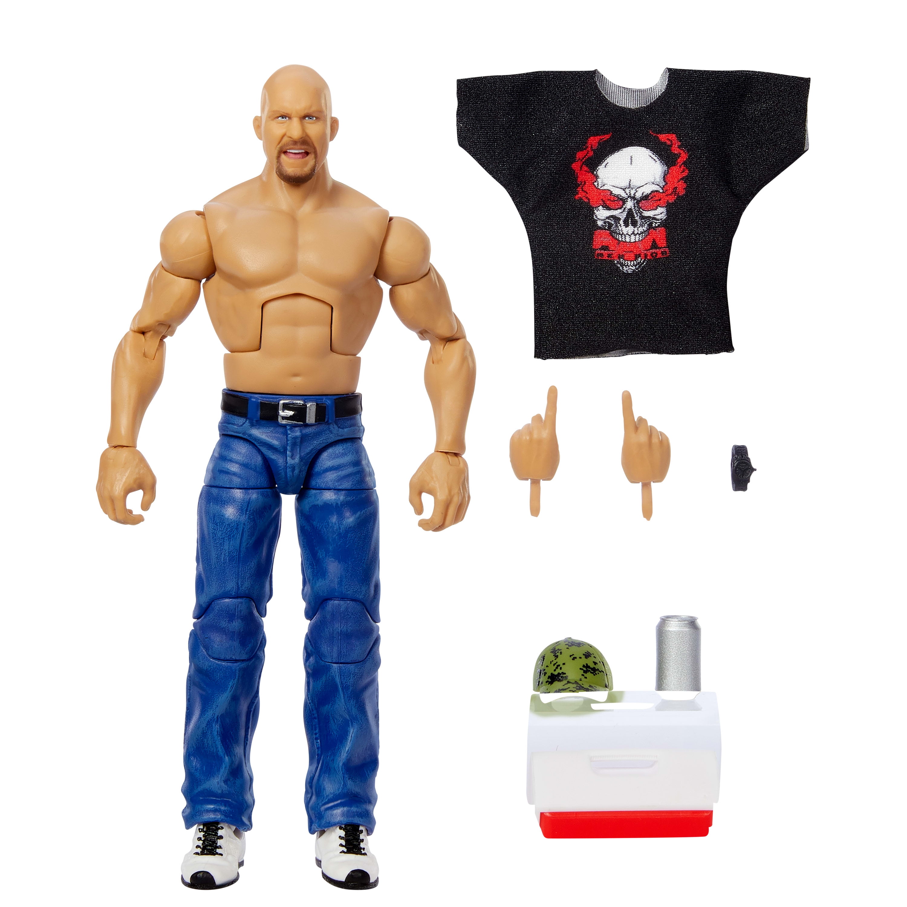 WWE Elite Top Picks Stone Cold Steve Austin Action Figure with Accessories (6 in) 0319l