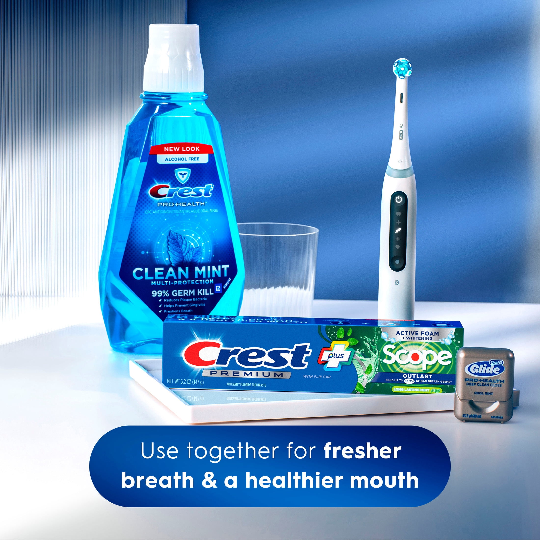 Crest Premium Plus Scope Outlast Fluoride Toothpaste, Mint, Cavity Protection & Whitening (3 Pack, 5.2 oz) lth6g