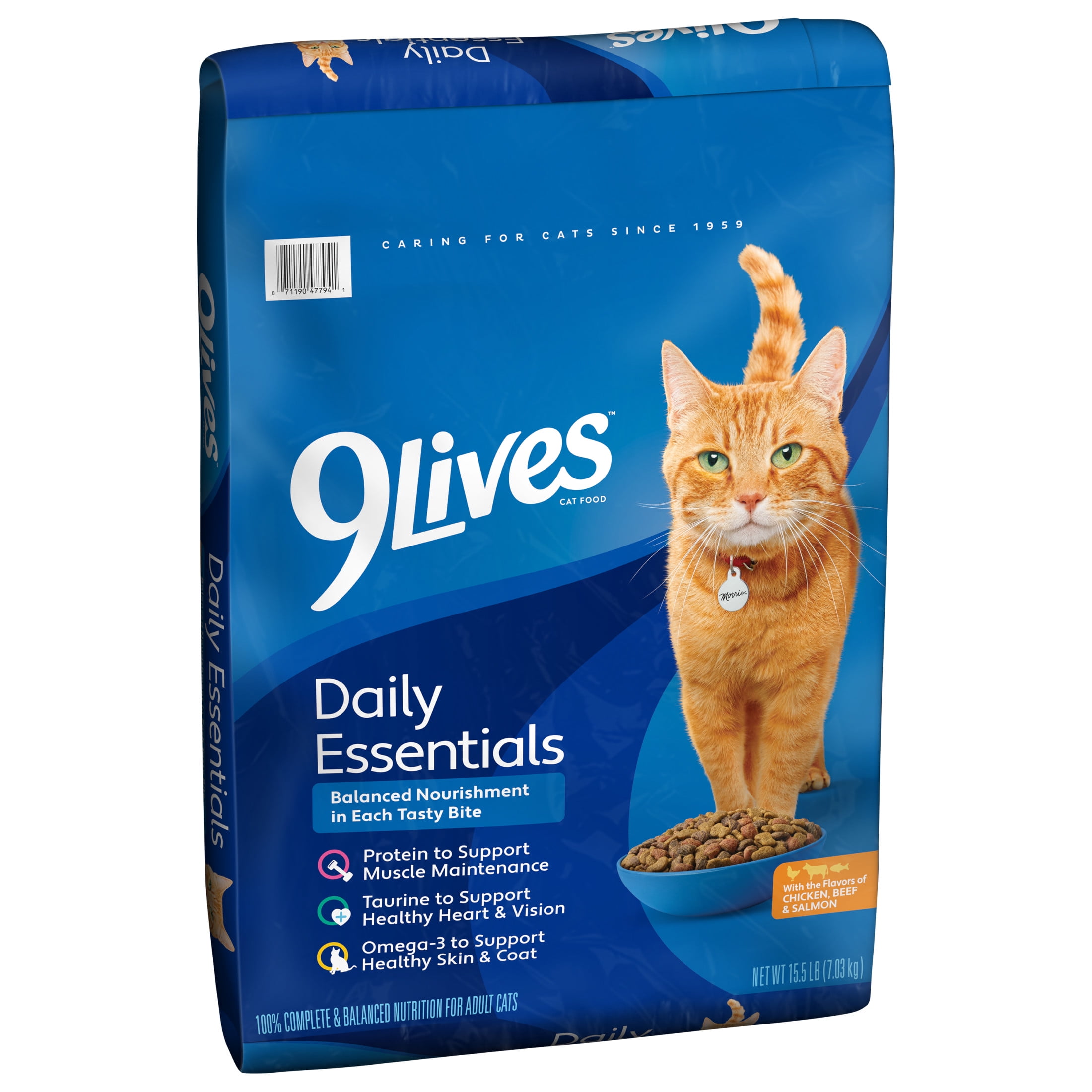 9Lives Daily Essentials Dry Cat Food for Adult Cats, Chicken, Beef & Salmon Flavor (15.5 lb) 4jeqx