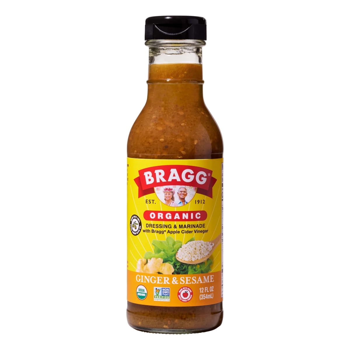 Bragg Organic Ginger Sesame Salad Dressing and Marinade with Apple Cider Vinegar (6 Pack, 12 fl oz) hycdz