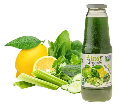 IOS Love Organic Green Juice, Cold Pressed Nutrient-Rich Vegetable Blend (Green, 6 Pack of 33.8 fl oz) 92qg0