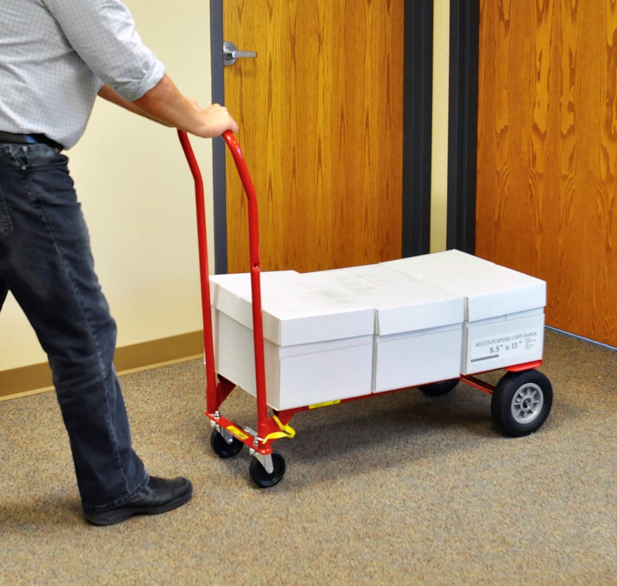 Milwaukee Convertible Hand Truck, Heavy-Duty Steel Dolly with Puncture-Proof Tires (600 lb Capacity, 47 in Height) y92w3