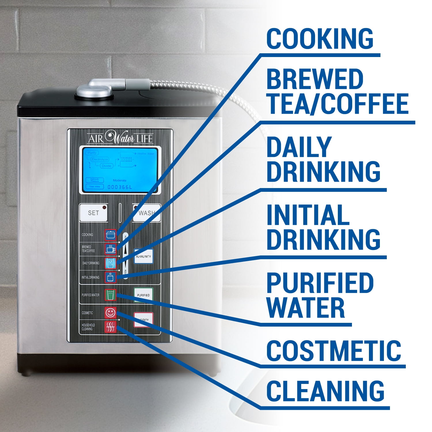 Aqua Ionizer Deluxe 9.0 Alkaline Water Ionizer Machine (Silver, 1 Unit) au8r0