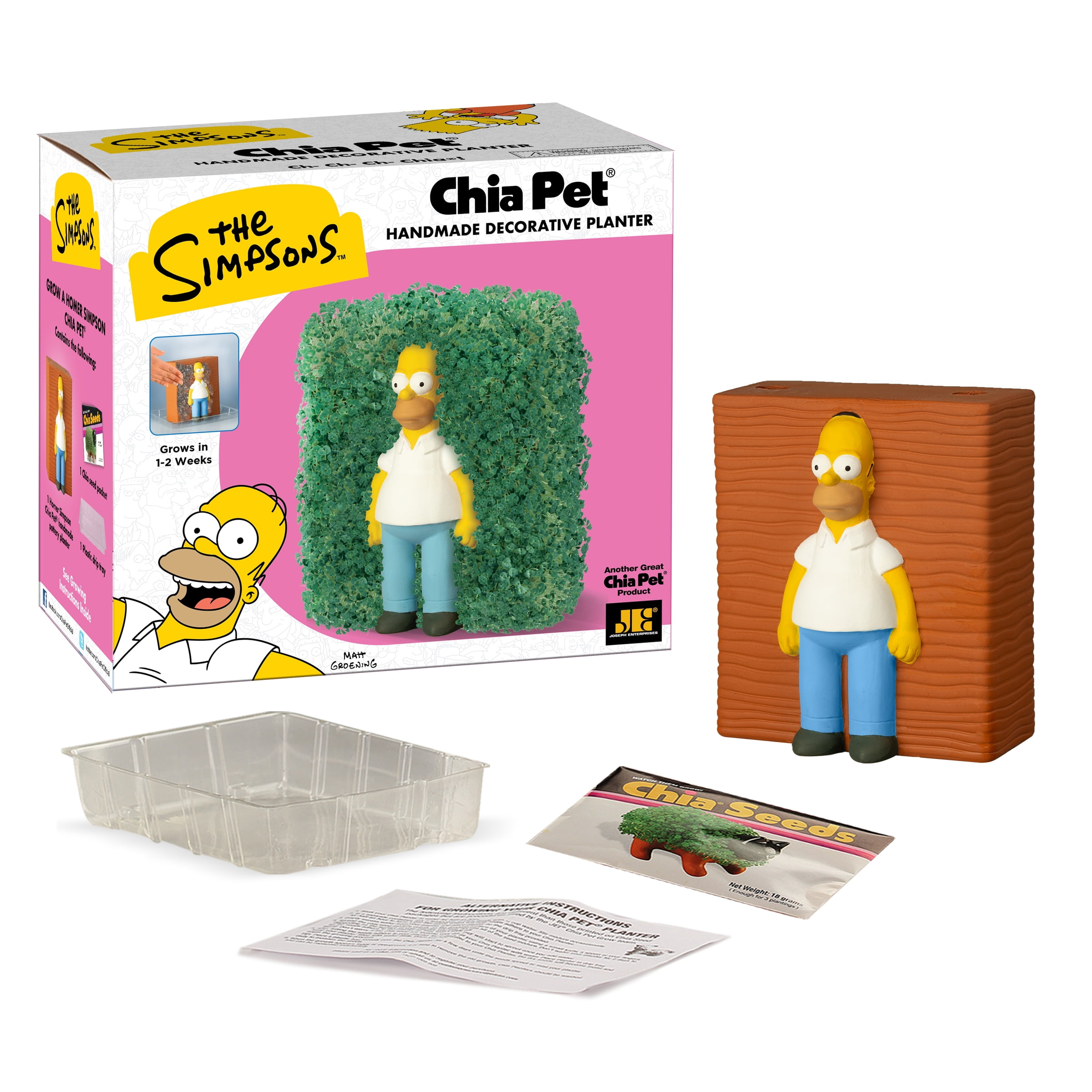 Chia Pet Homer Simpson Handmade Decorative Planter (Red, 1 Pack) yrar0
