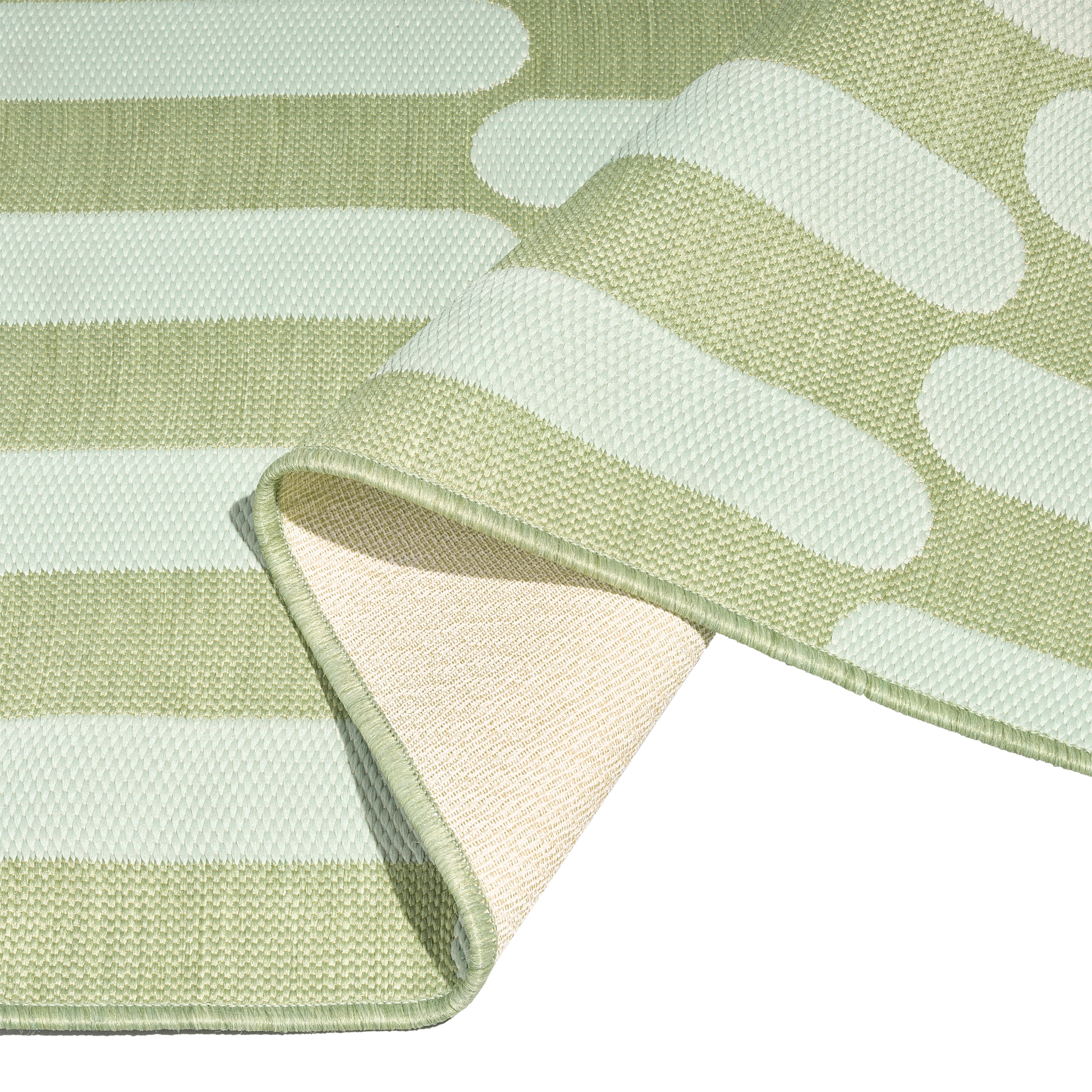 Beautiful by Drew Barrymore Tiled Stripes Outdoor Rug (Green, 7 ft x 10 ft) vwd6g