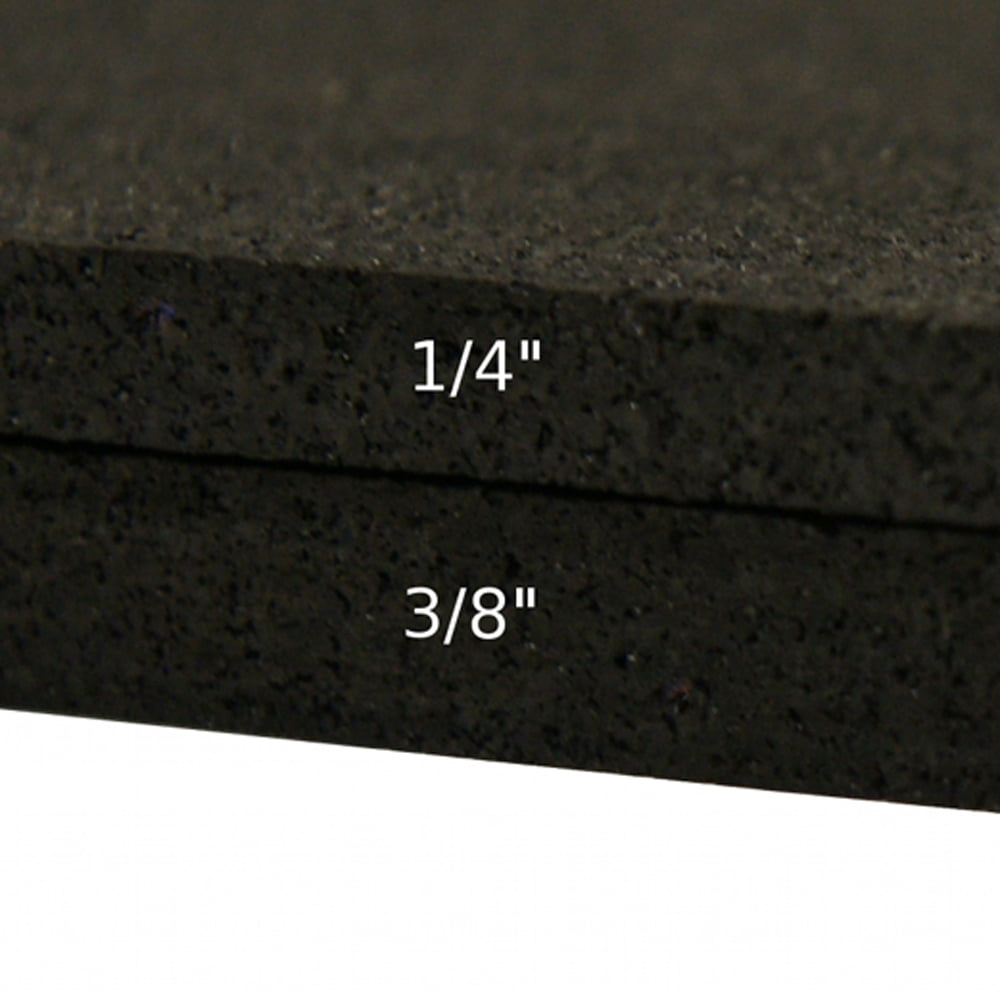 Rubber-Cal Recycled Rubber Flooring Mat (Black, 0.25 in. x 4 ft. x 4 ft.) 3twke