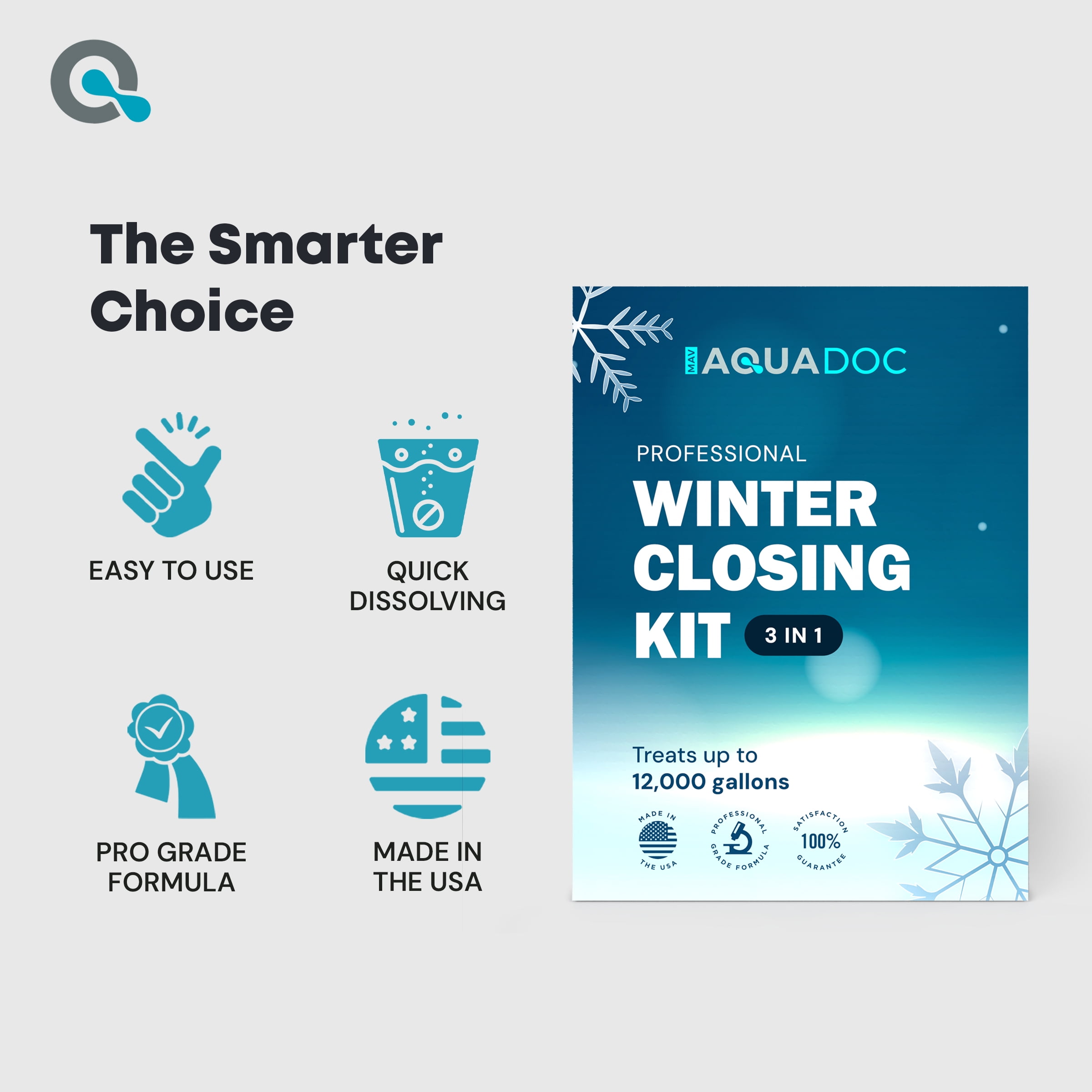 AquaDoc Pool Winter Closing Kit, 3-Part Winterizing Chemical Set for Above Ground & Inground Pools (Up to 12,000 Gallons) 6qivh