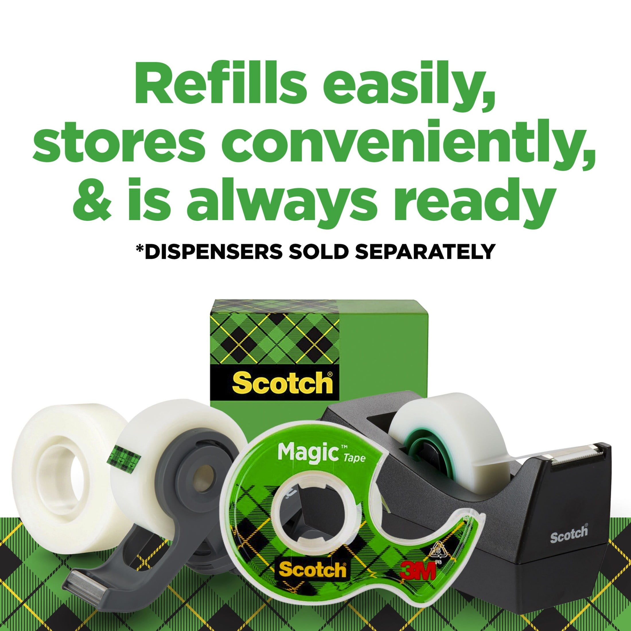Scotch Magic Tape, Invisible Matte Finish Adhesive for Office and School, (Clear, 0.75 in. x 1000 in., 6 Rolls) sly3r