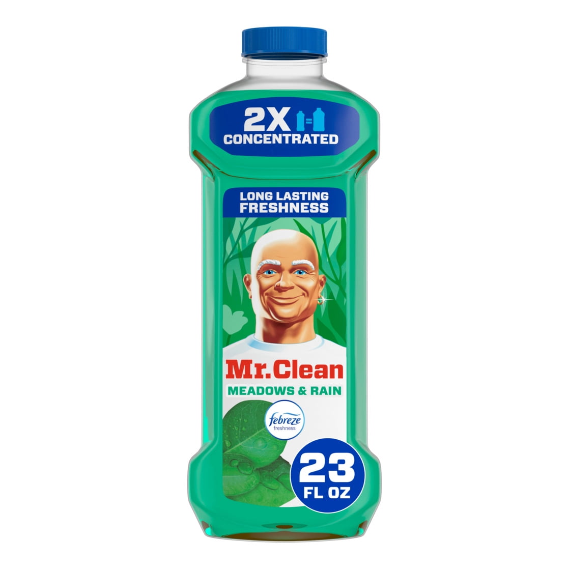 Mr. Clean 2X Concentrated Multi-Surface Cleaner with Febreze Meadows & Rain Scent (23 fl oz) qk1ti