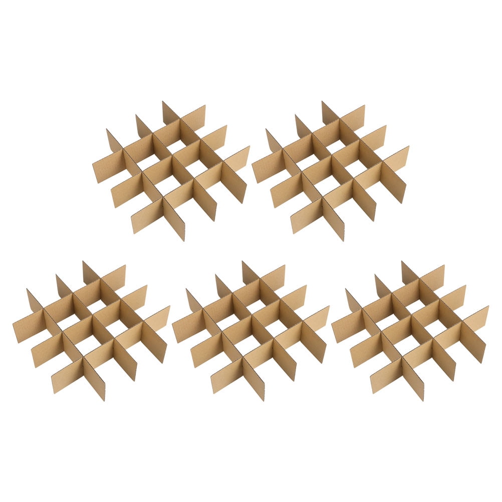 Beaupretty Cardboard Moving Boxes with Dividers for Glassware and Dishes (5 Pack, Beige) ojrhm