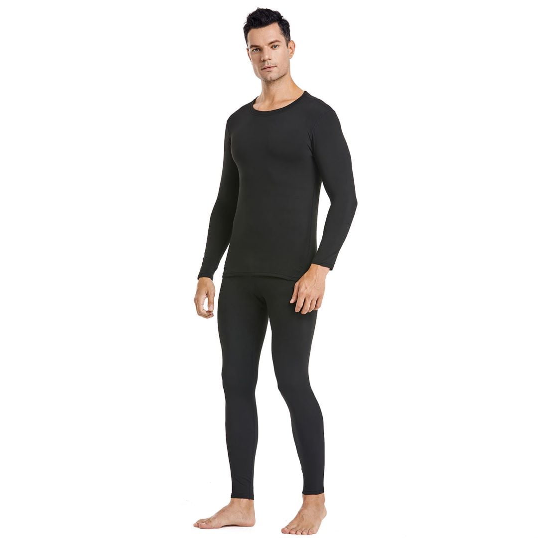 HEROBIKER Men's Winter Thermal Underwear Set Fleece Lined Base Layer (Black, Plus Size) 9mj7r