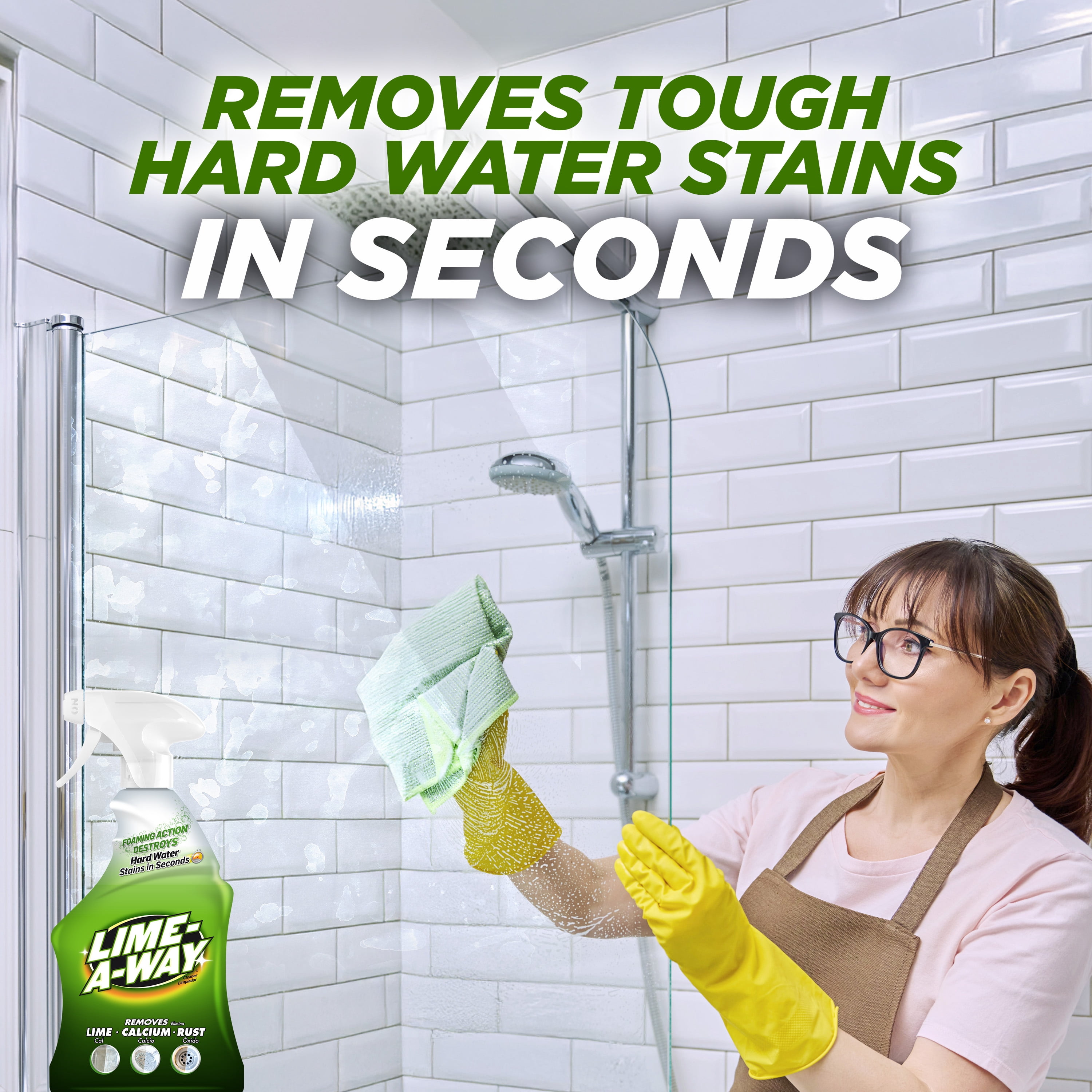 Lime-A-Way Hard Water Stain Remover Spray, Bathroom and Kitchen Cleaner for Lime, Calcium, and Rust (6 Pack, 22 fl oz) 7gwgk