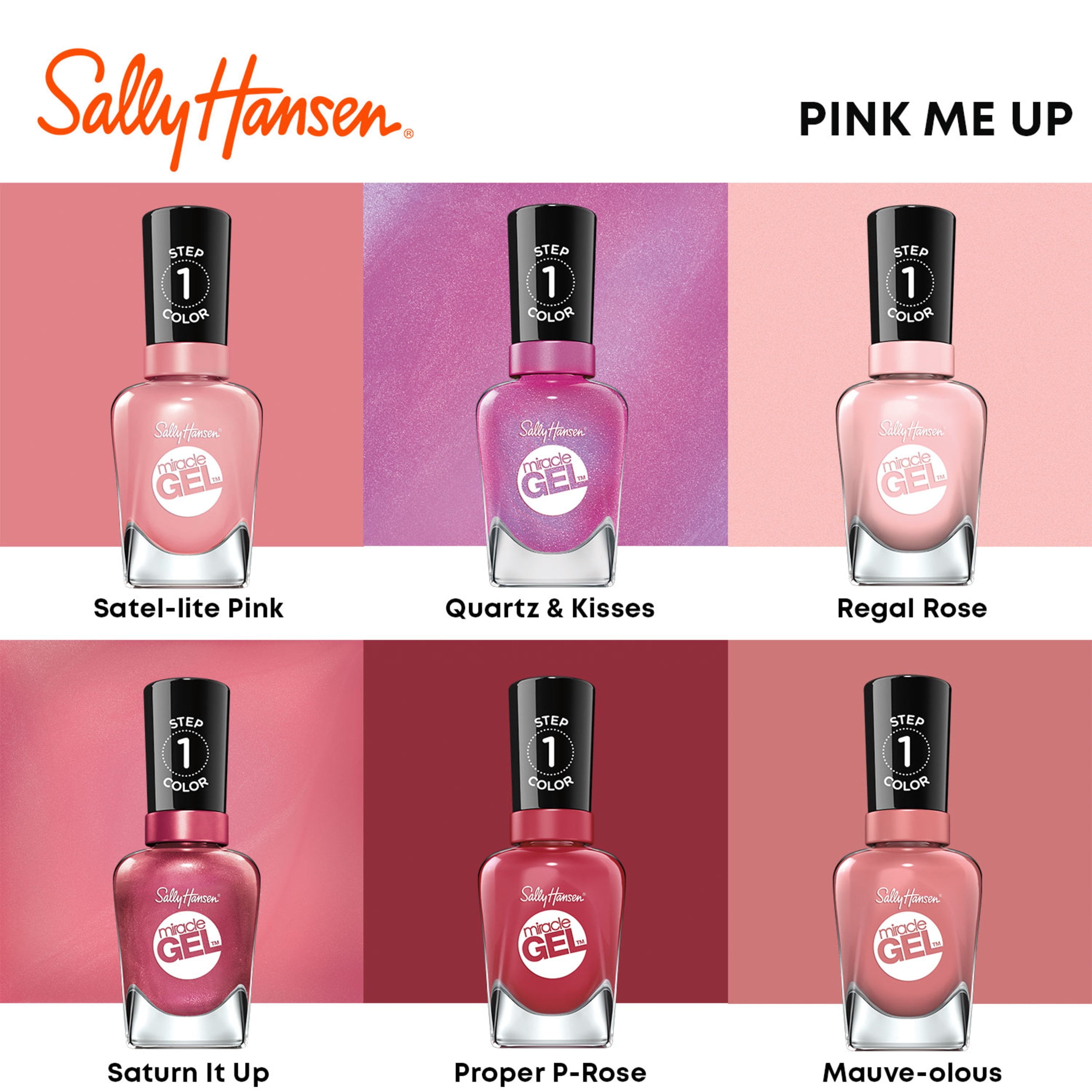 Sally Hansen Miracle Gel Nail Polish, Long-lasting Chip-resistant Formula (Proper P-rose, 0.5 fl oz) 3g2o7