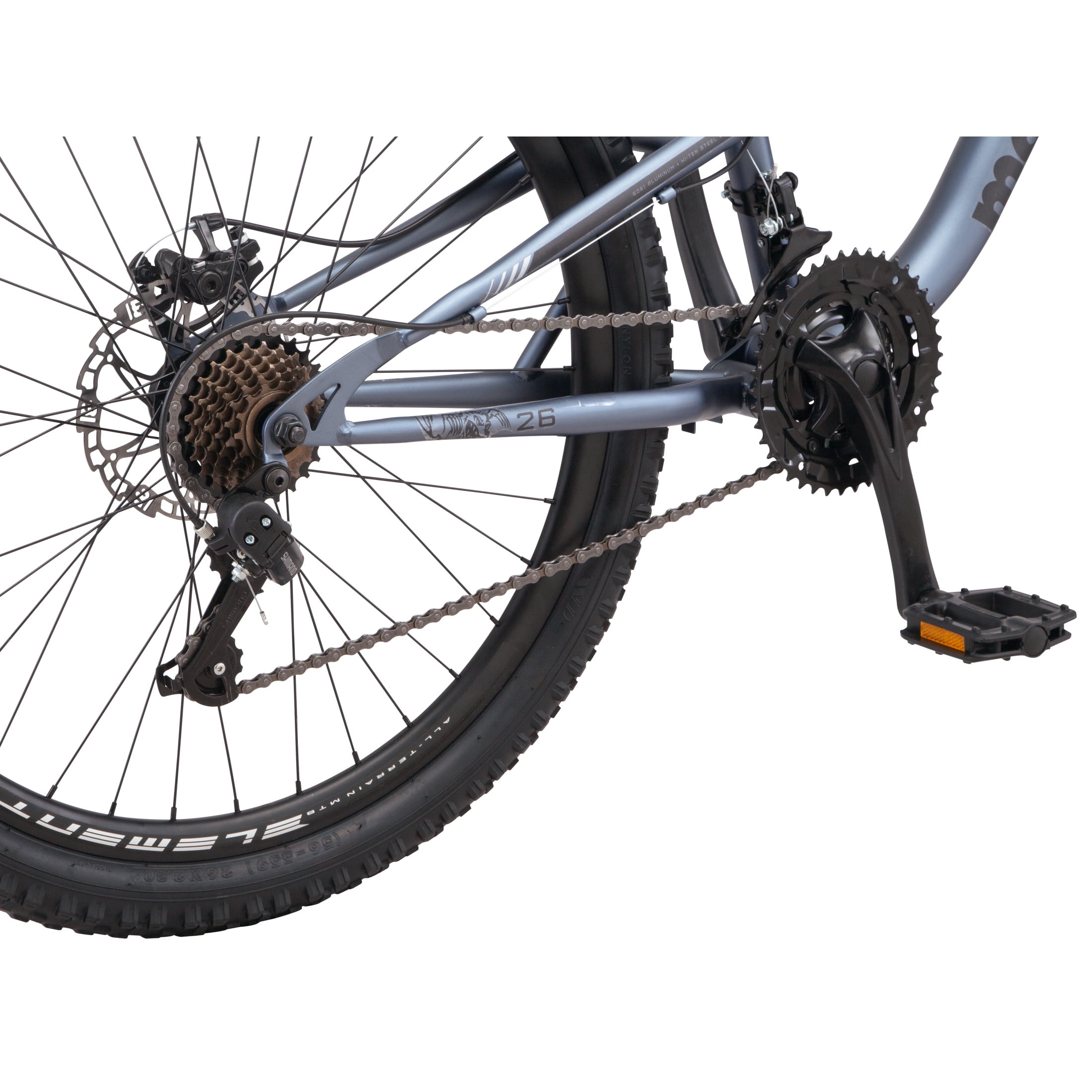 Mongoose Status Dual Suspension Mountain Bike (Slate Blue, 26 in Wheels) zov0y