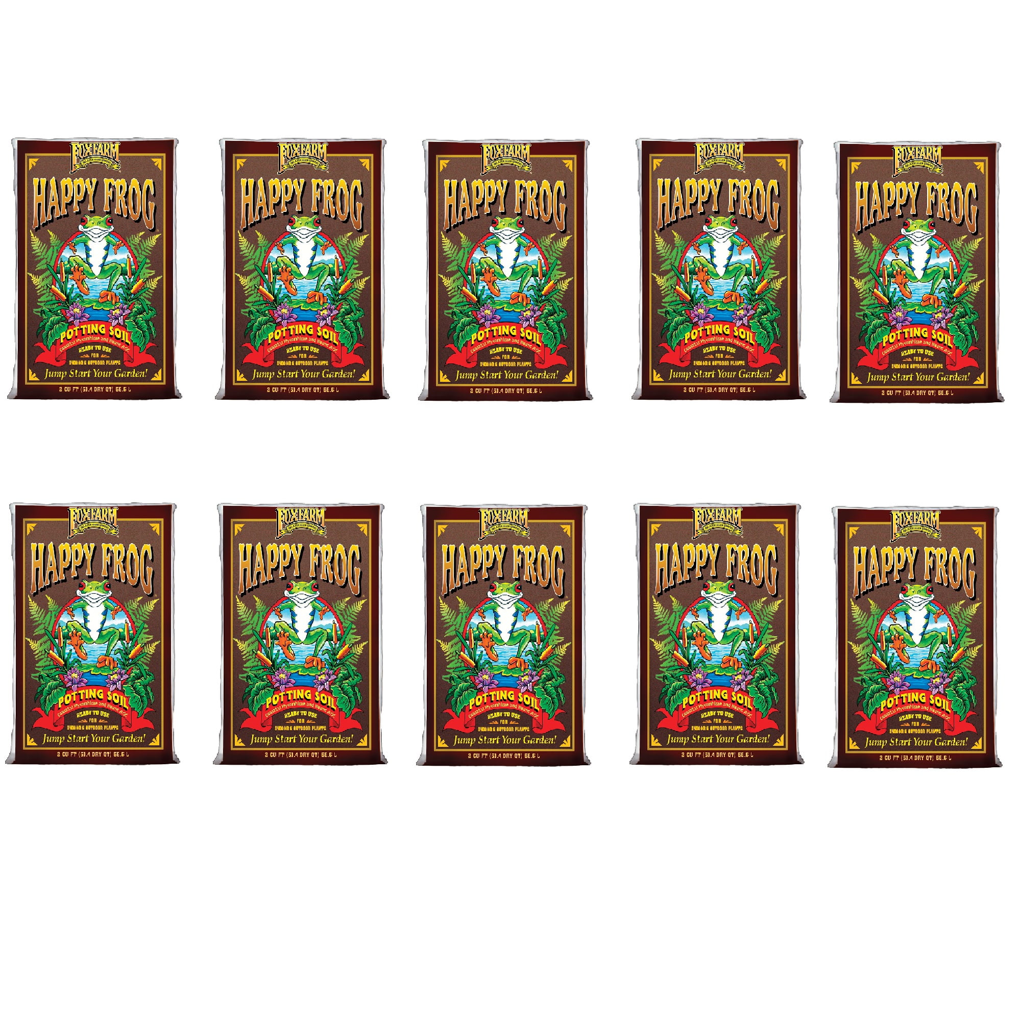 FoxFarm Happy Frog Organic Potting Soil Mix for Indoor and Outdoor Plants (1.5 cu ft, 10 Pack) 6a8yn