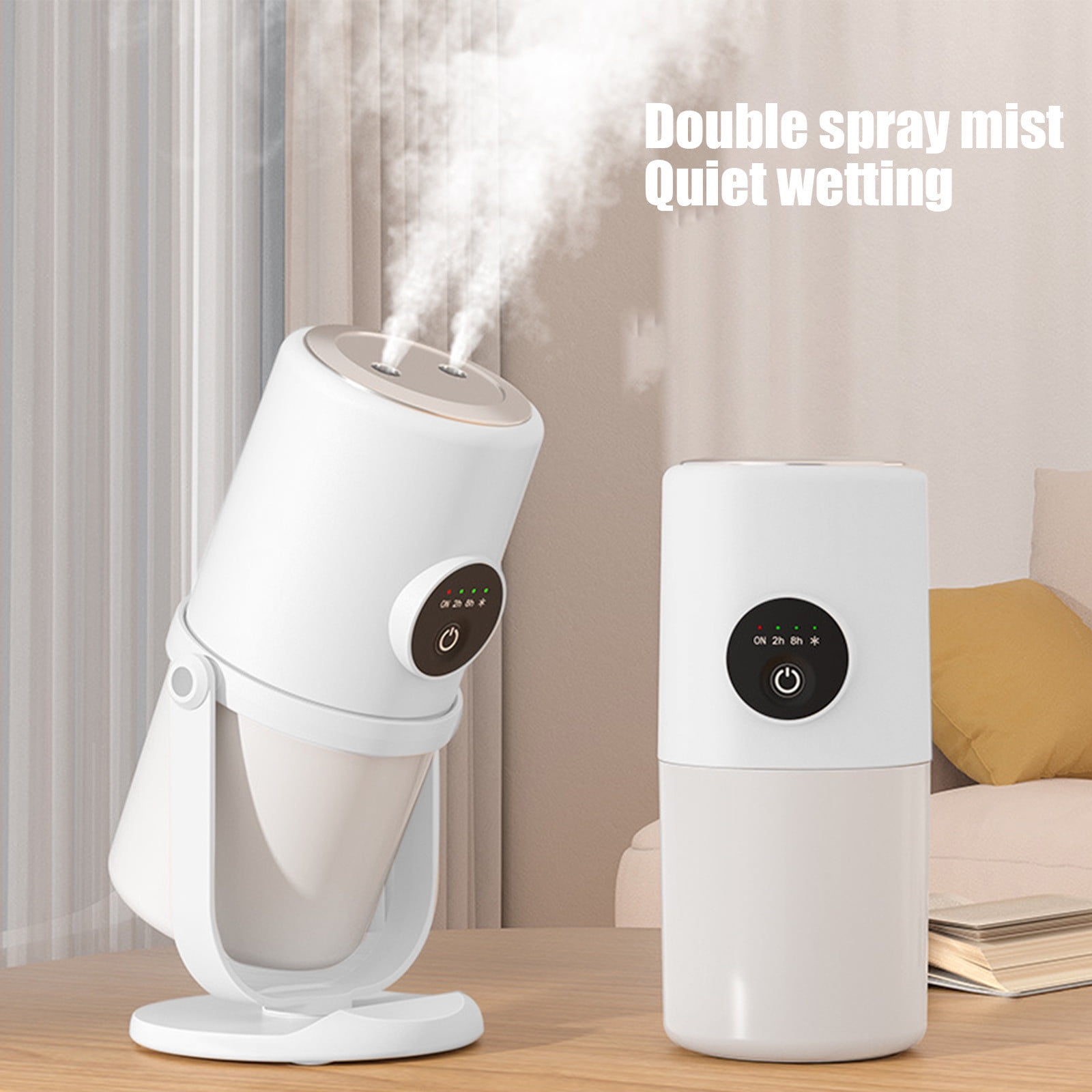 DWSHUM Cool Mist Humidifier for Bedroom and Nursery, Quiet Ultrasonic Desktop Air Diffuser (White, 9.47 fl oz) 53h2i