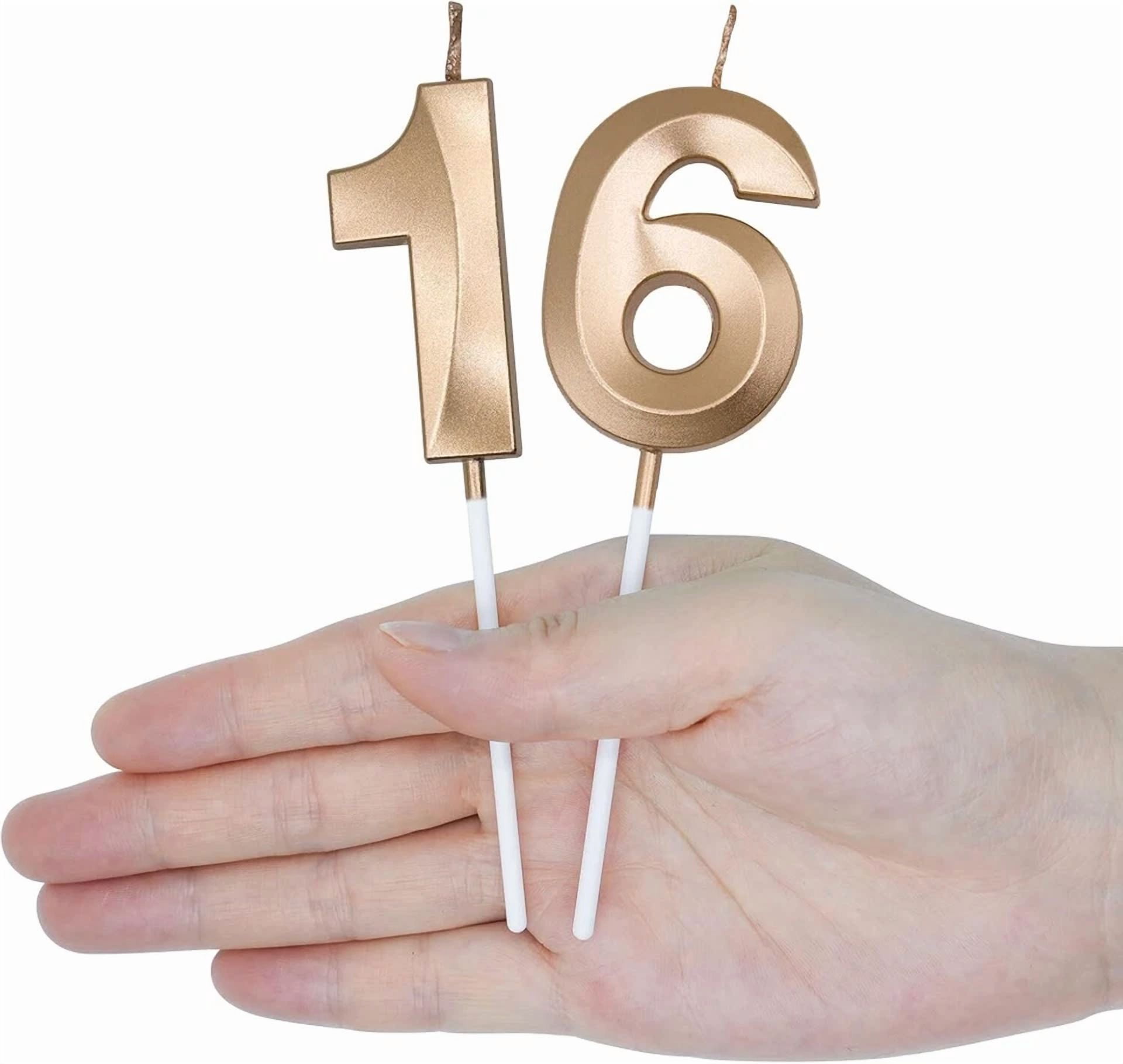 VAULT 50th Birthday Number Candle Cake Topper for Party Celebration (Gold, 3 in) in9c9