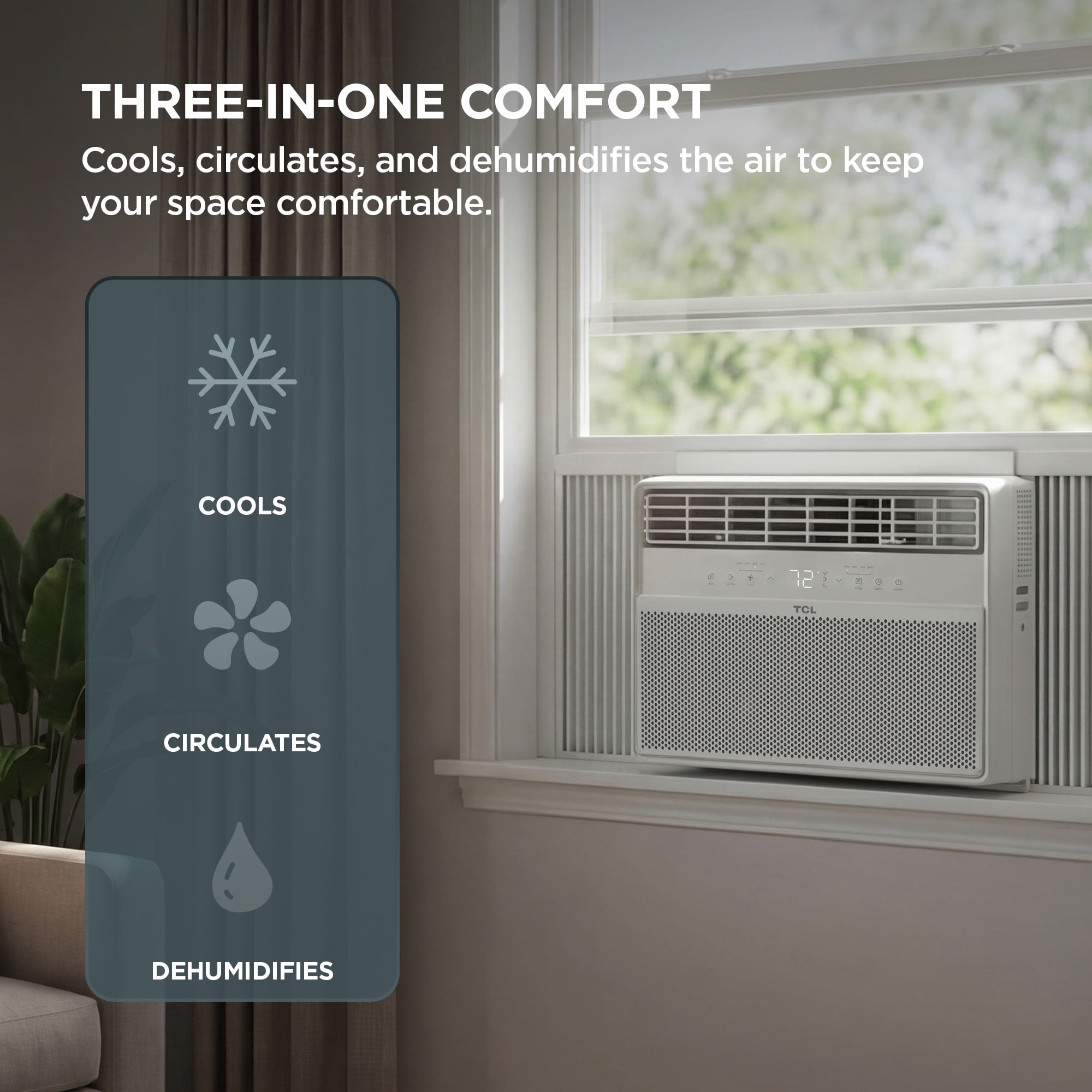 TCL 10,000 BTU Smart Inverter Window Air Conditioner, Quiet Cooling for 450 Sq ft Rooms (White, 10,000 BTU) jbyik