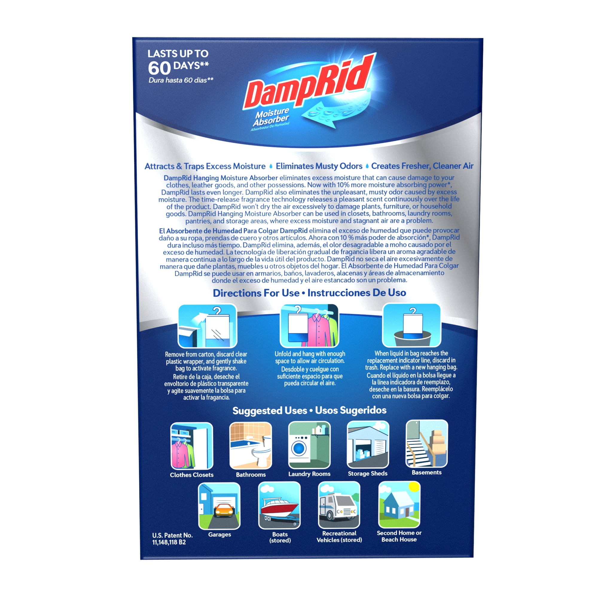 DampRid Hanging Moisture Absorber Fresh Scent (4 Pack, 12 Count Total) tebax - Image 5