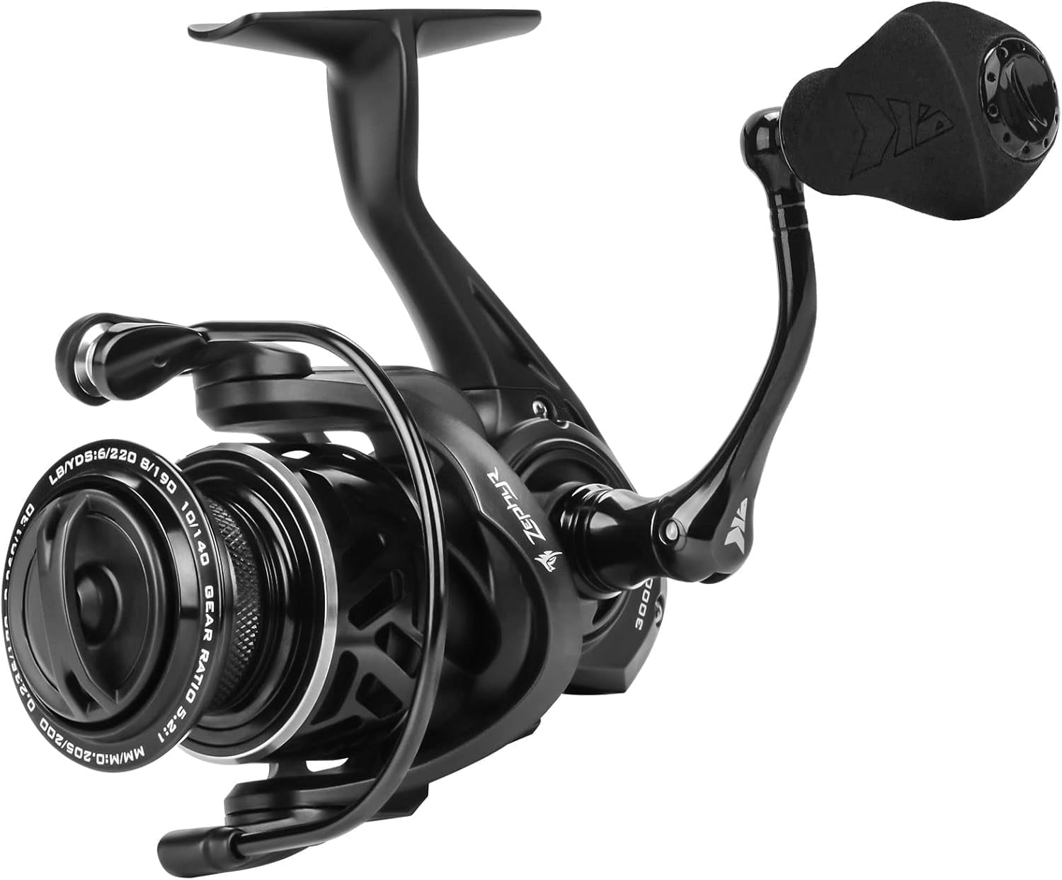 KastKing Zephyr Spinning Reel Graphite Frame 5.2:1 Gear Ratio (Black, 3000 Series) ph0fk