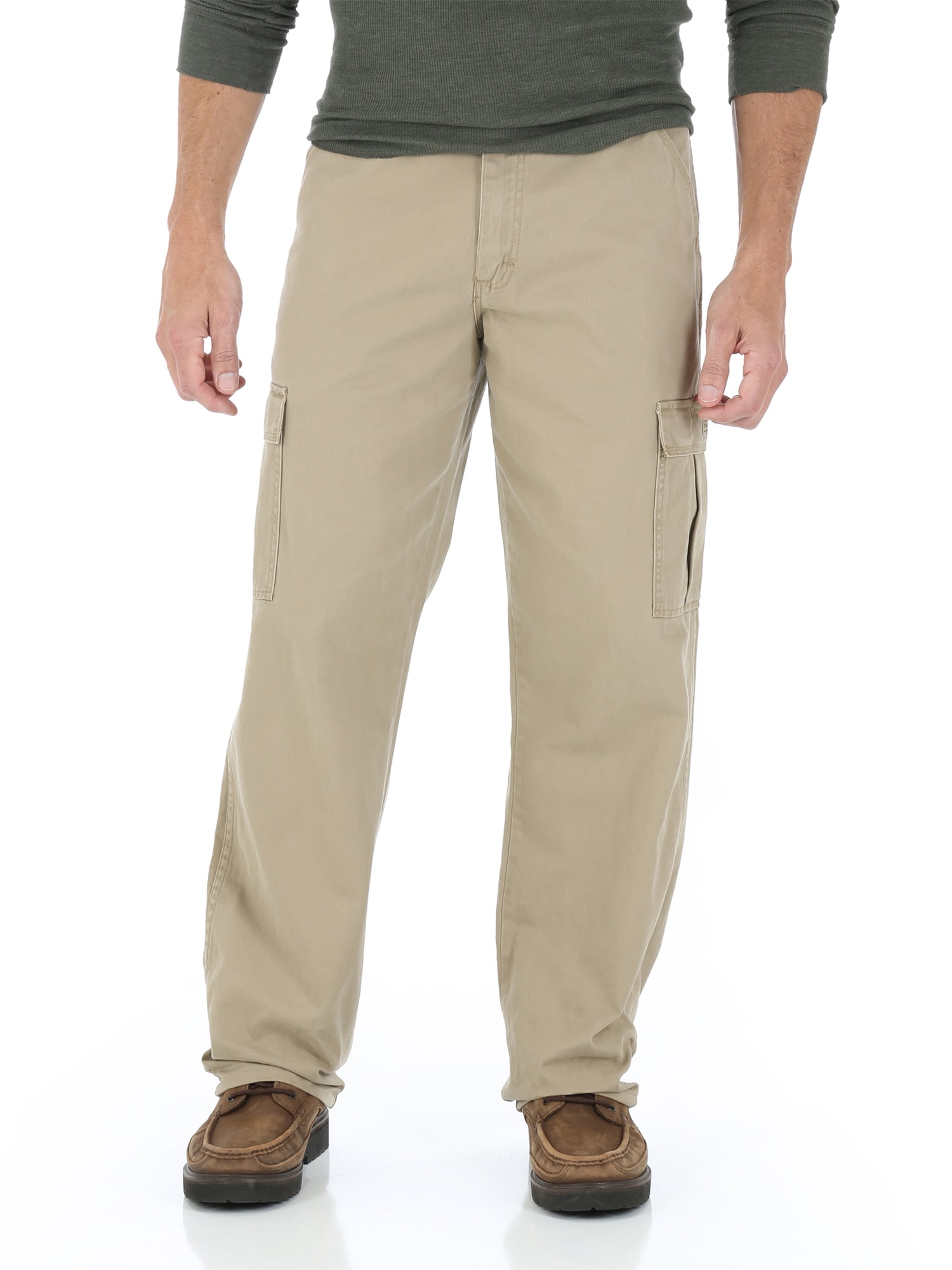 Wrangler Men's Legacy Cargo Pant Relaxed Fit Durable Cotton Utility Trousers (Beige, 34x32) hj5fp