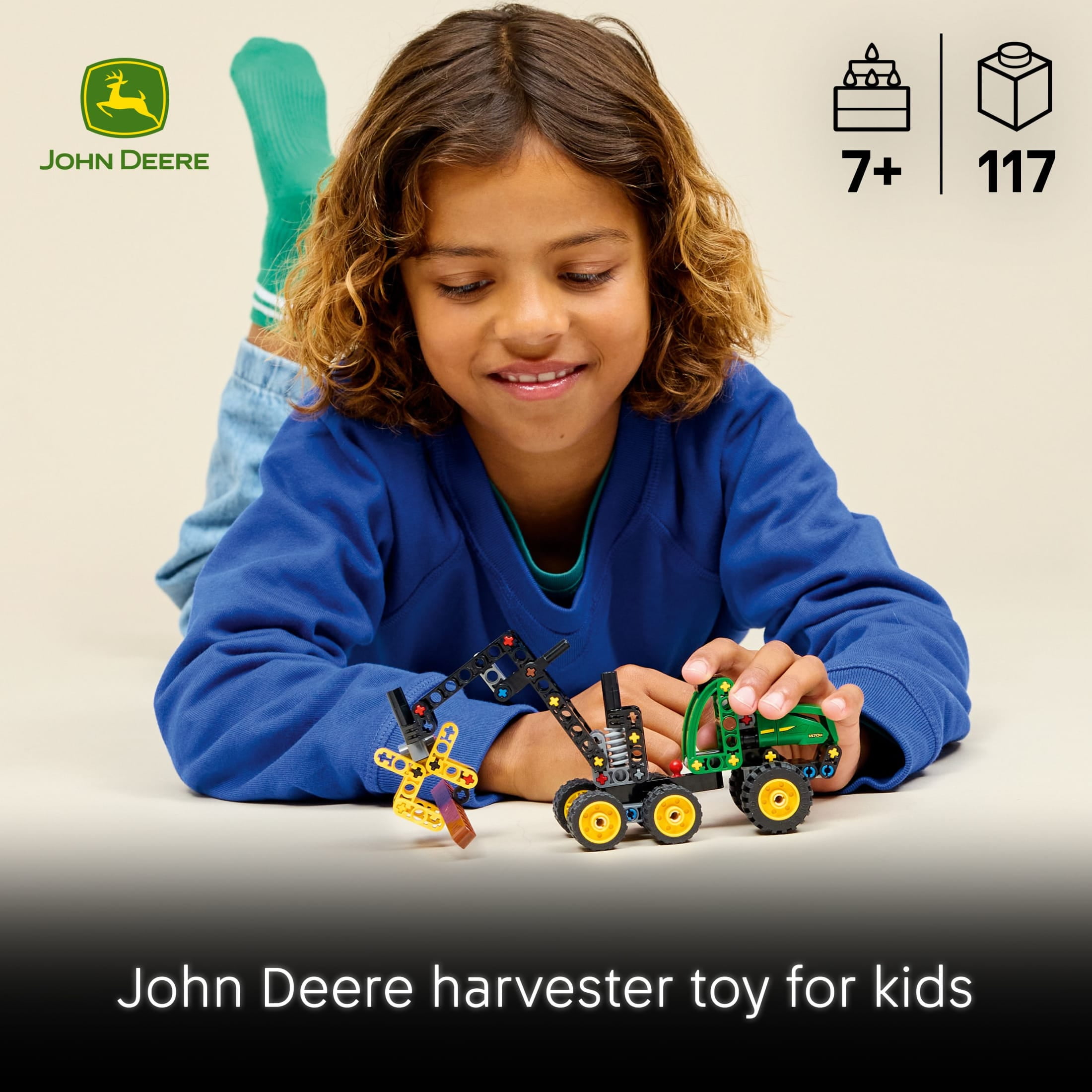 LEGO Technic John Deere 1470H Wheeled Harvester Building Set with Realistic Steering and Suspension (117 Pieces) fx1mi